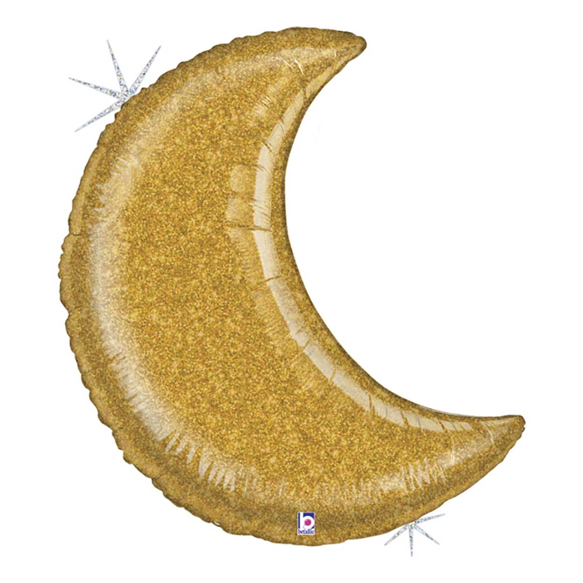 Läs mer om Folieballong Glitter Moon - Guld