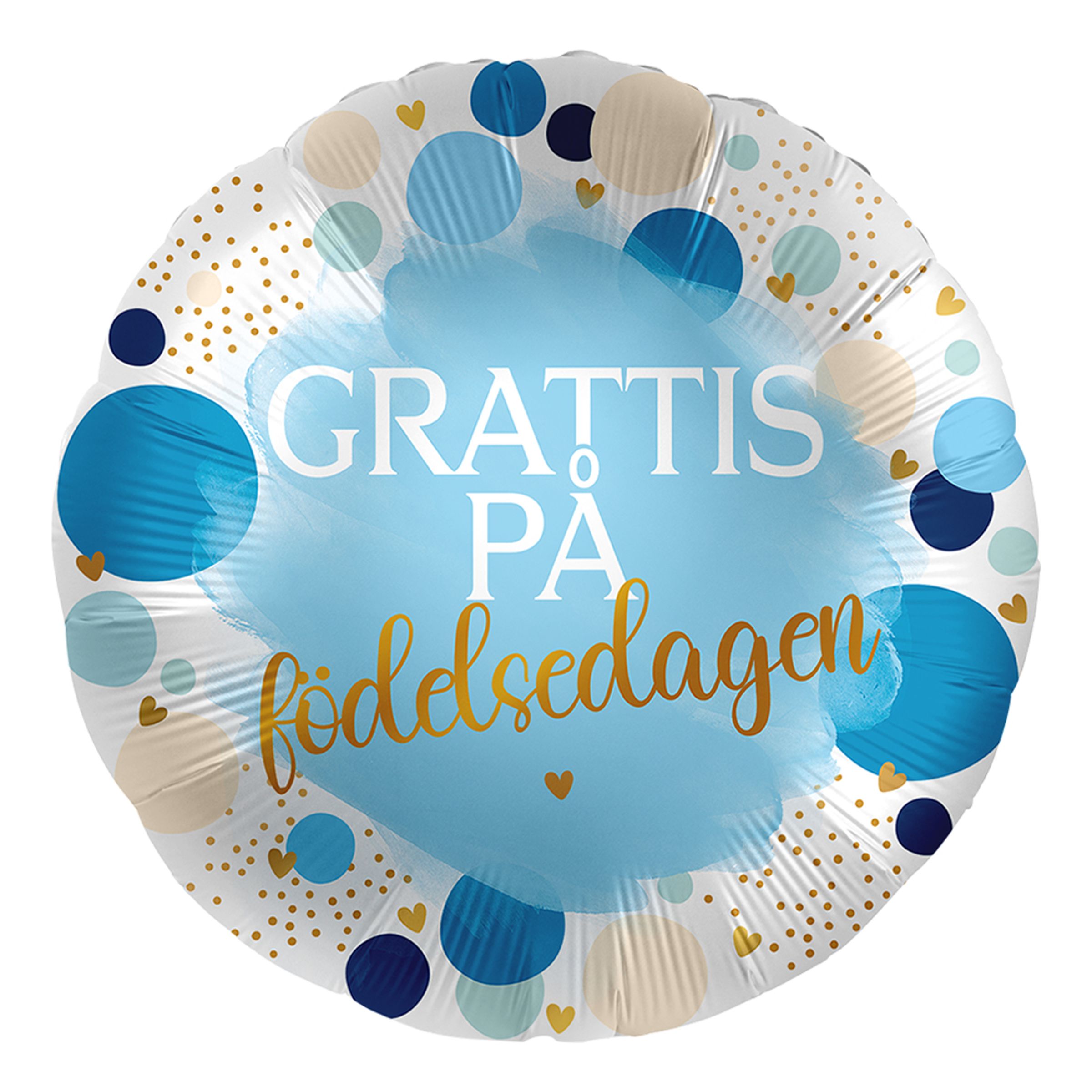 Läs mer om Folieballong Grattis på Födelsedagen Blå