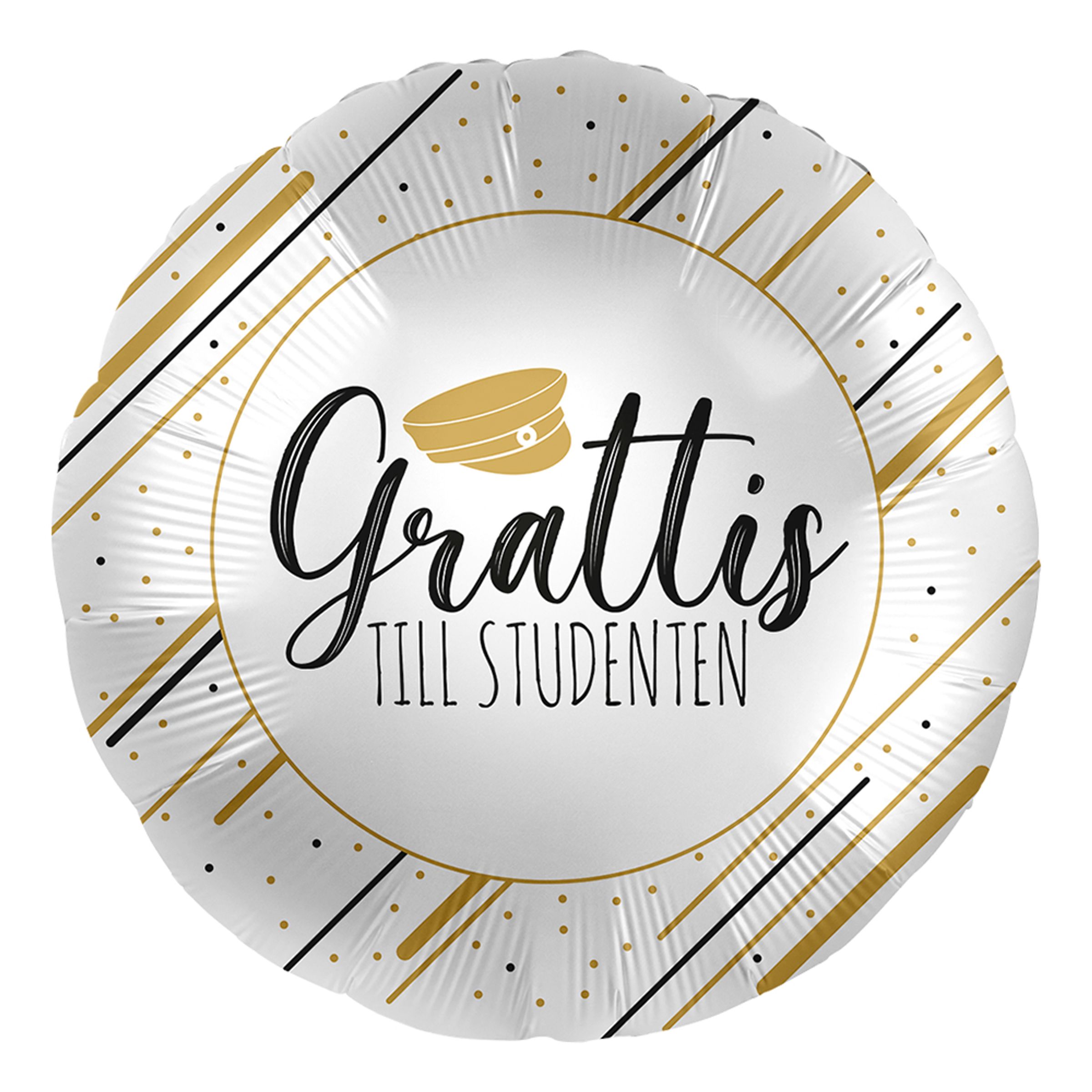 Folieballong Grattis till Studenten Guldhatt