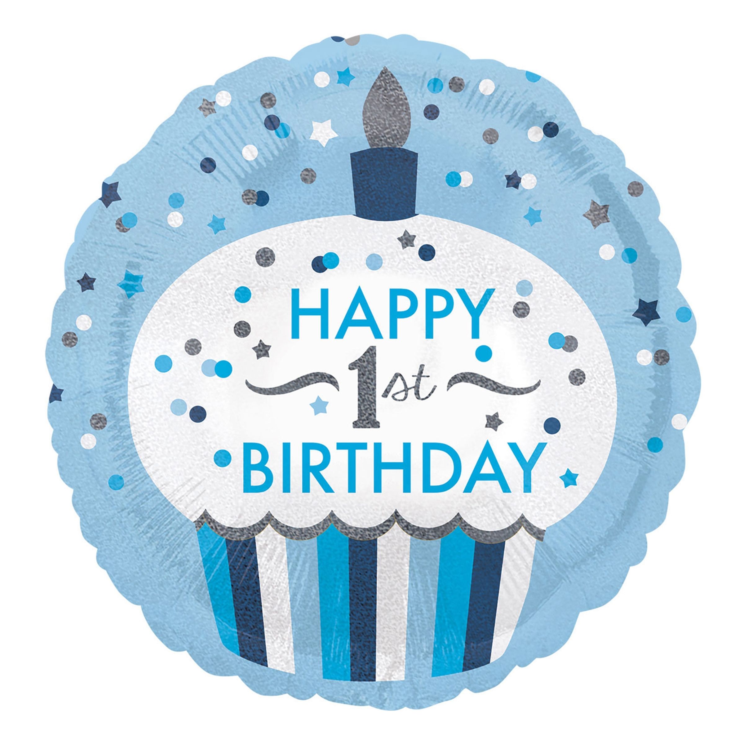 Läs mer om Folieballong Happy 1st Birthday Blå