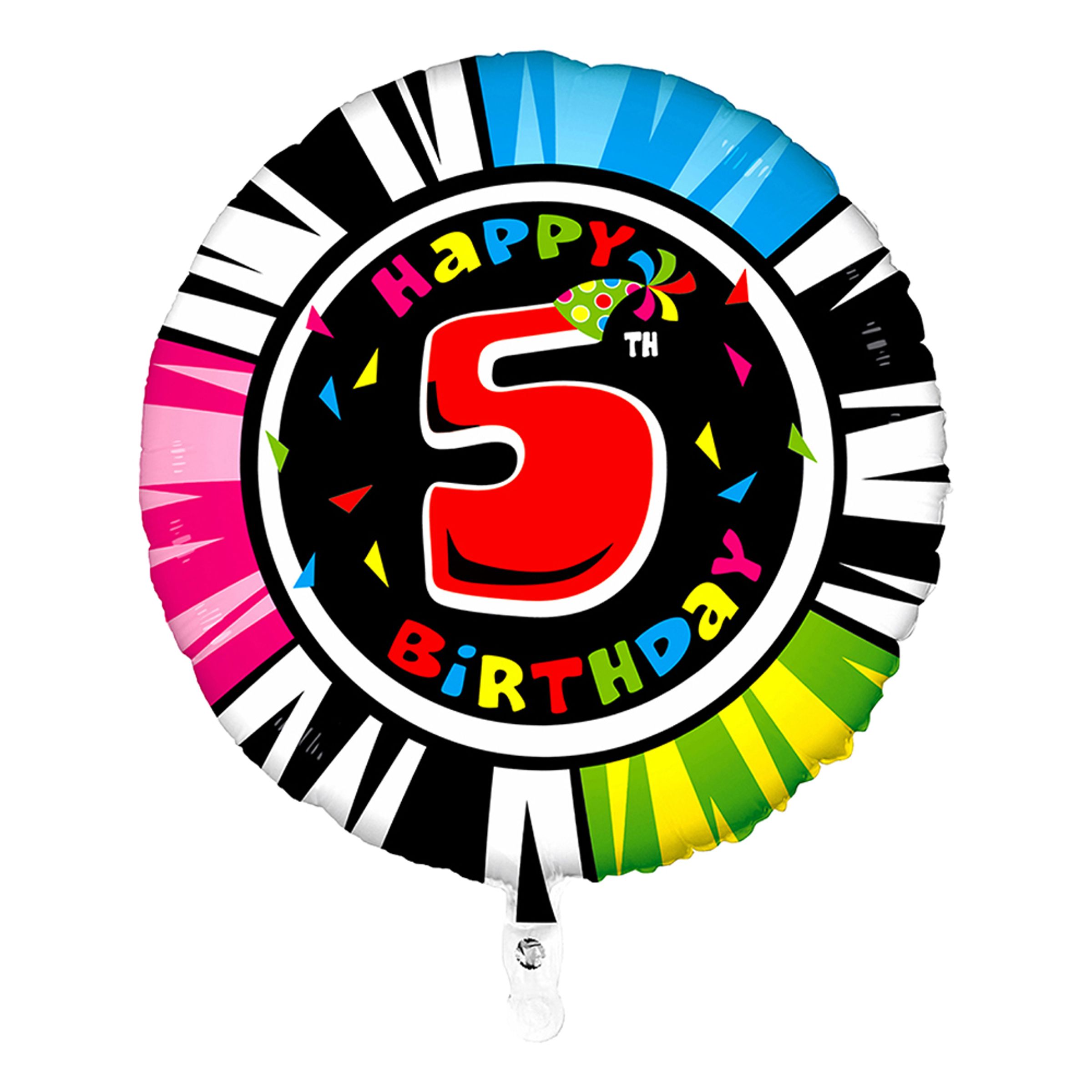 Läs mer om Folieballong Happy Birthday - Siffra 5