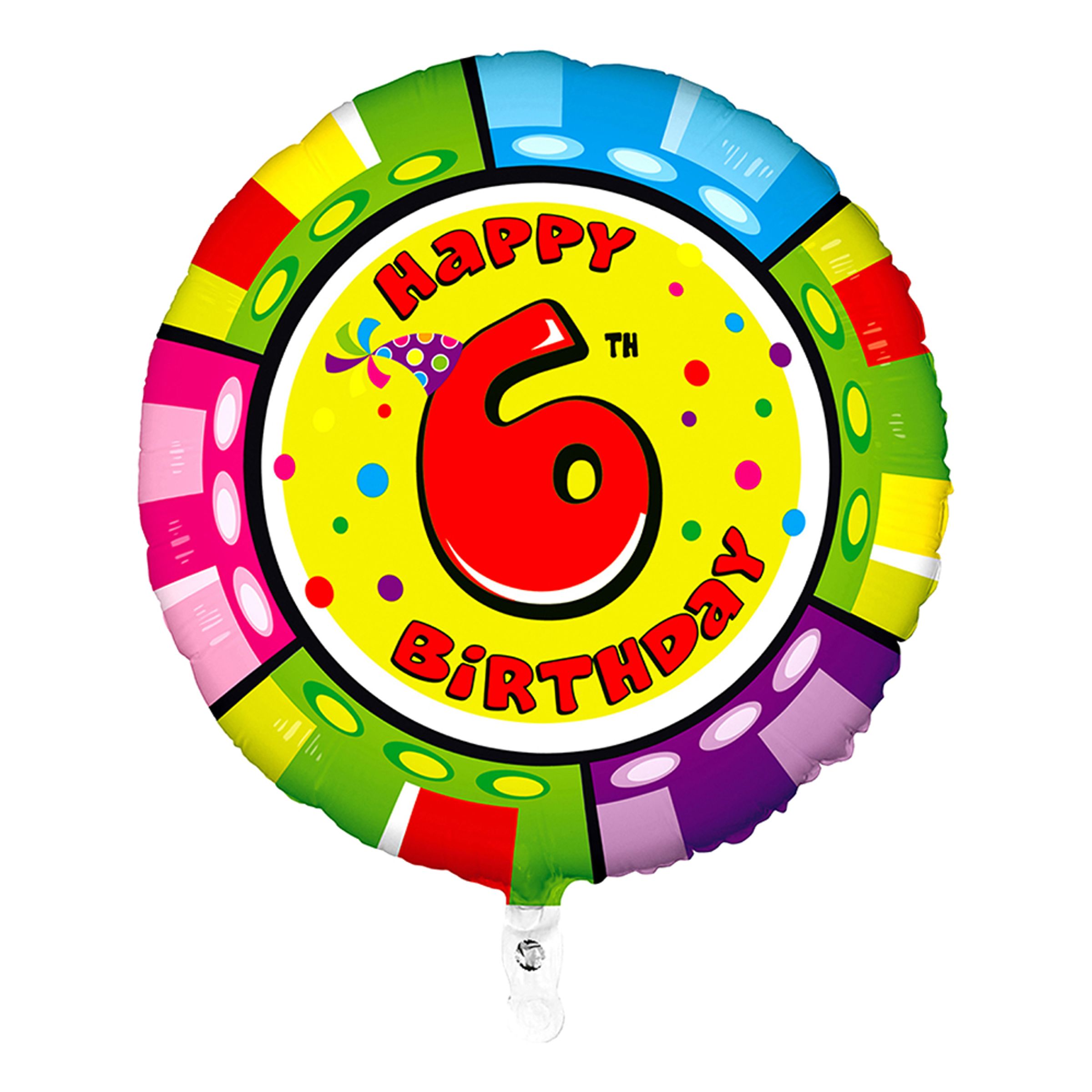 Läs mer om Folieballong Happy Birthday - Siffra 6