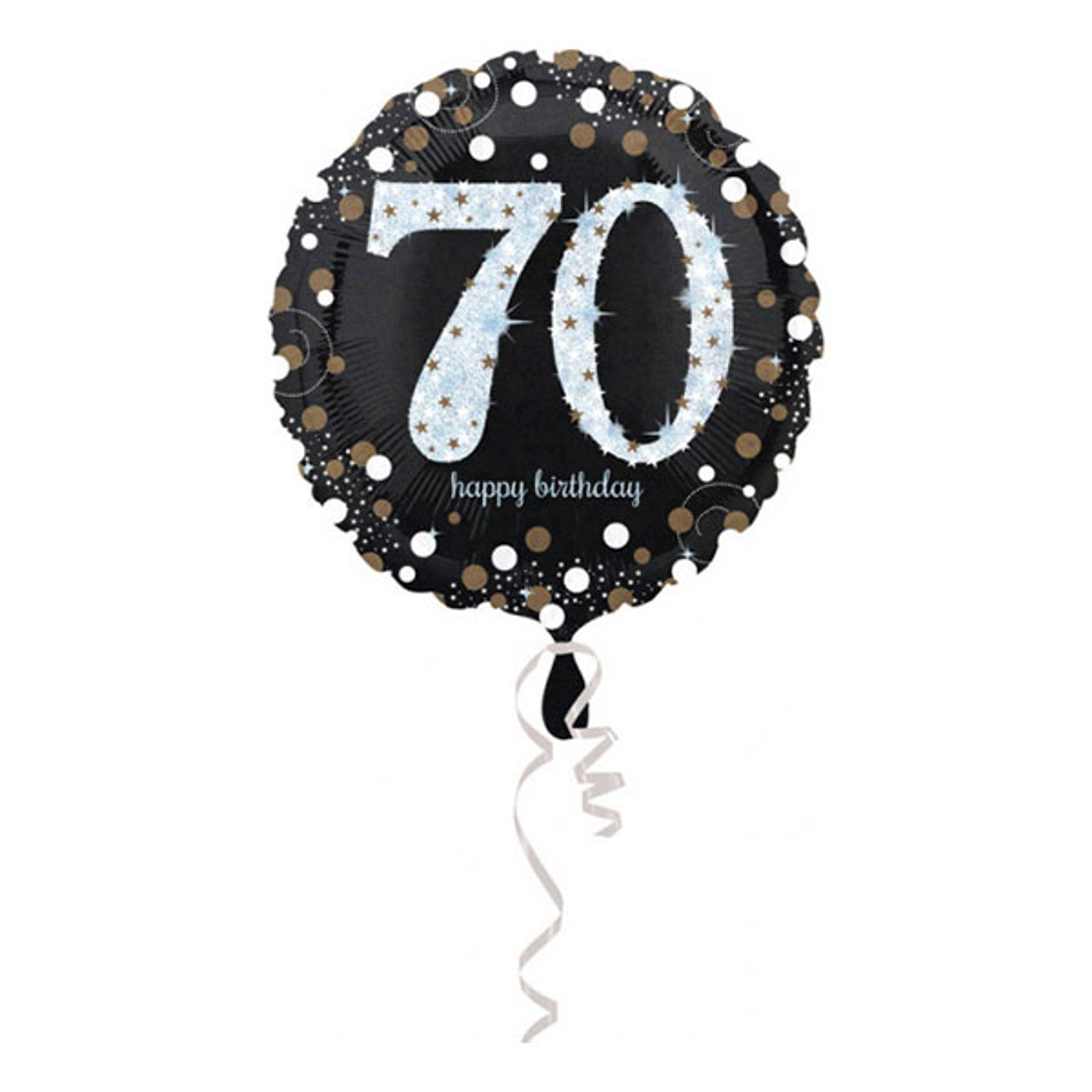 Läs mer om Folieballong Happy Birthday 70 Glitter