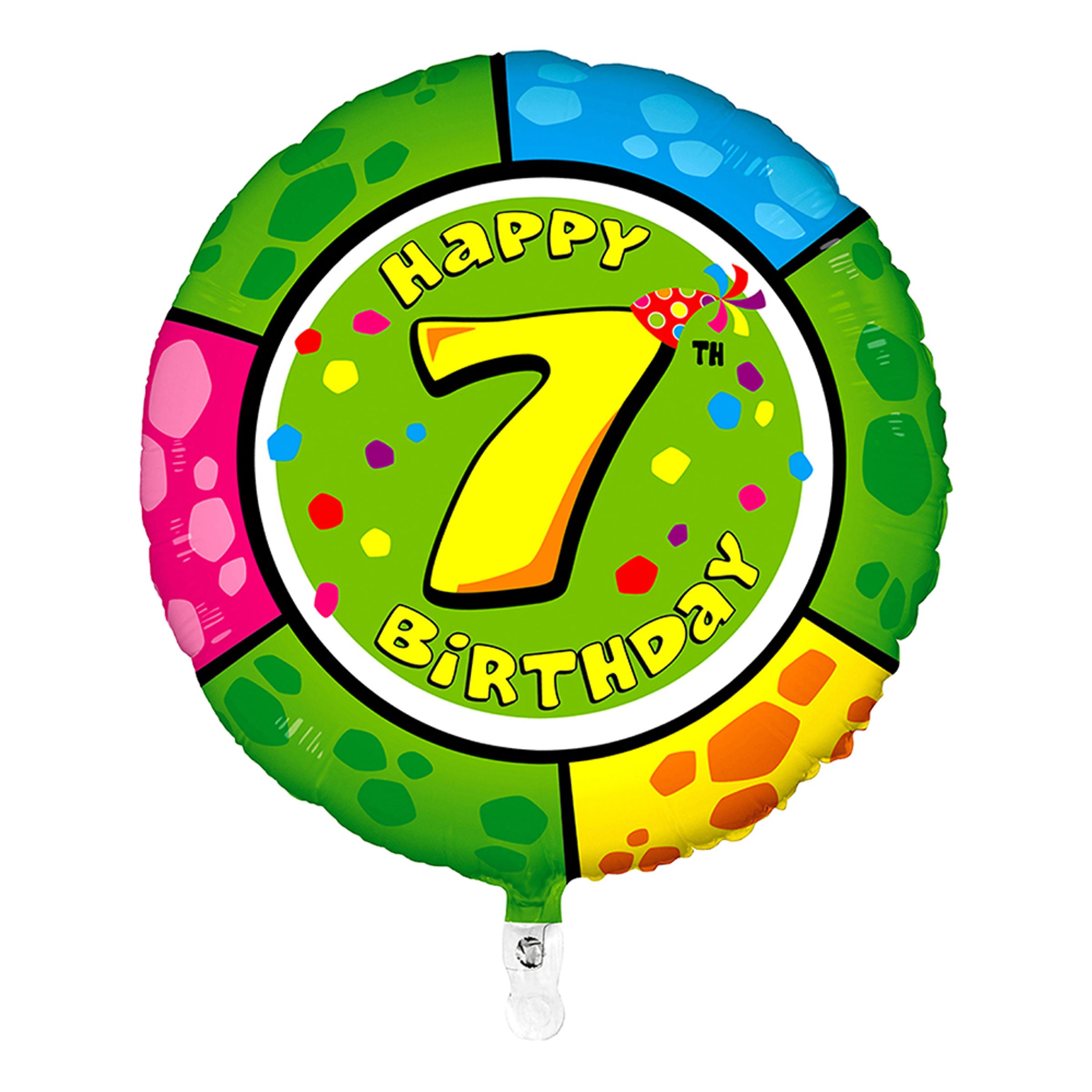 Läs mer om Folieballong Happy Birthday - Siffra 7