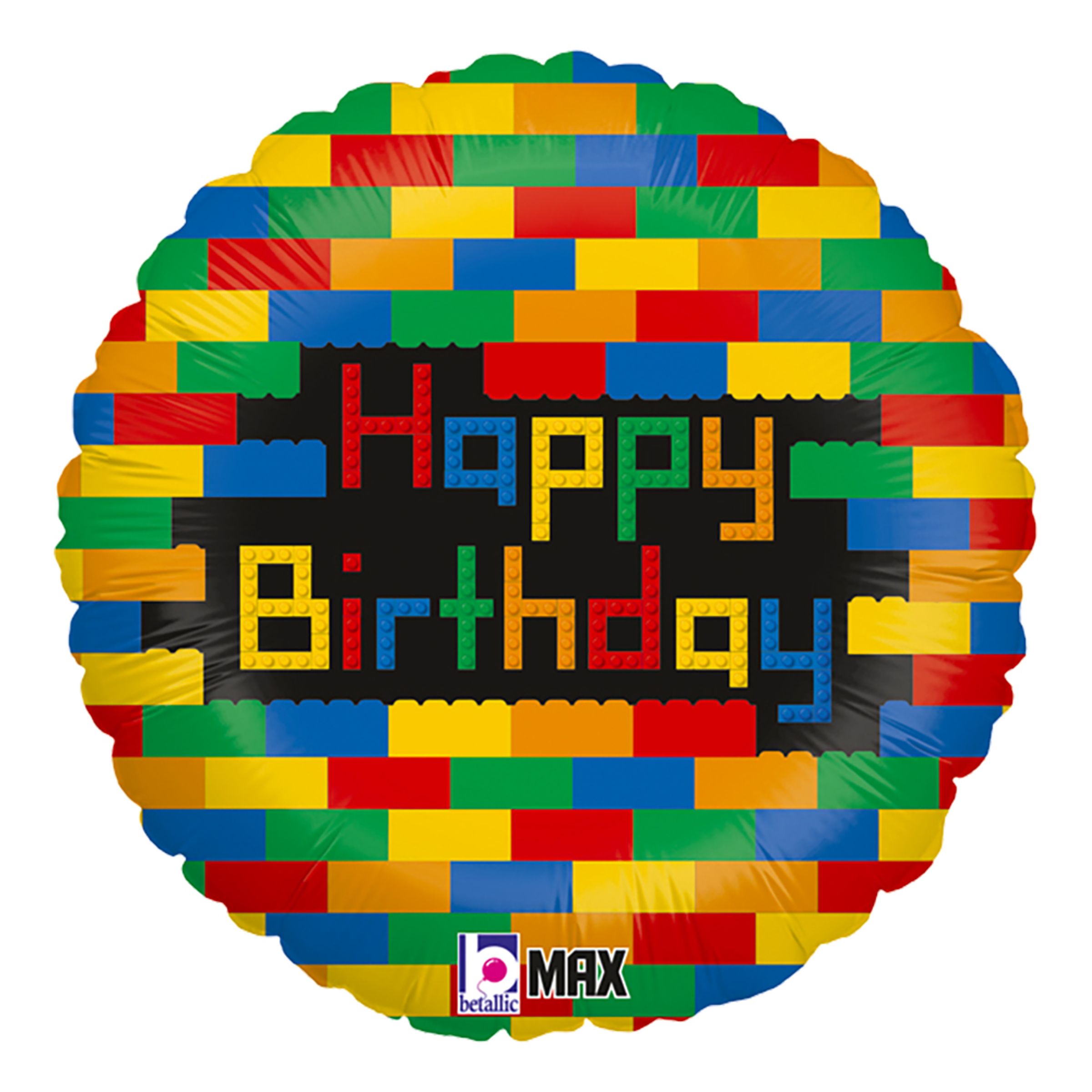 Läs mer om Folieballong Happy Birthday Byggklossar