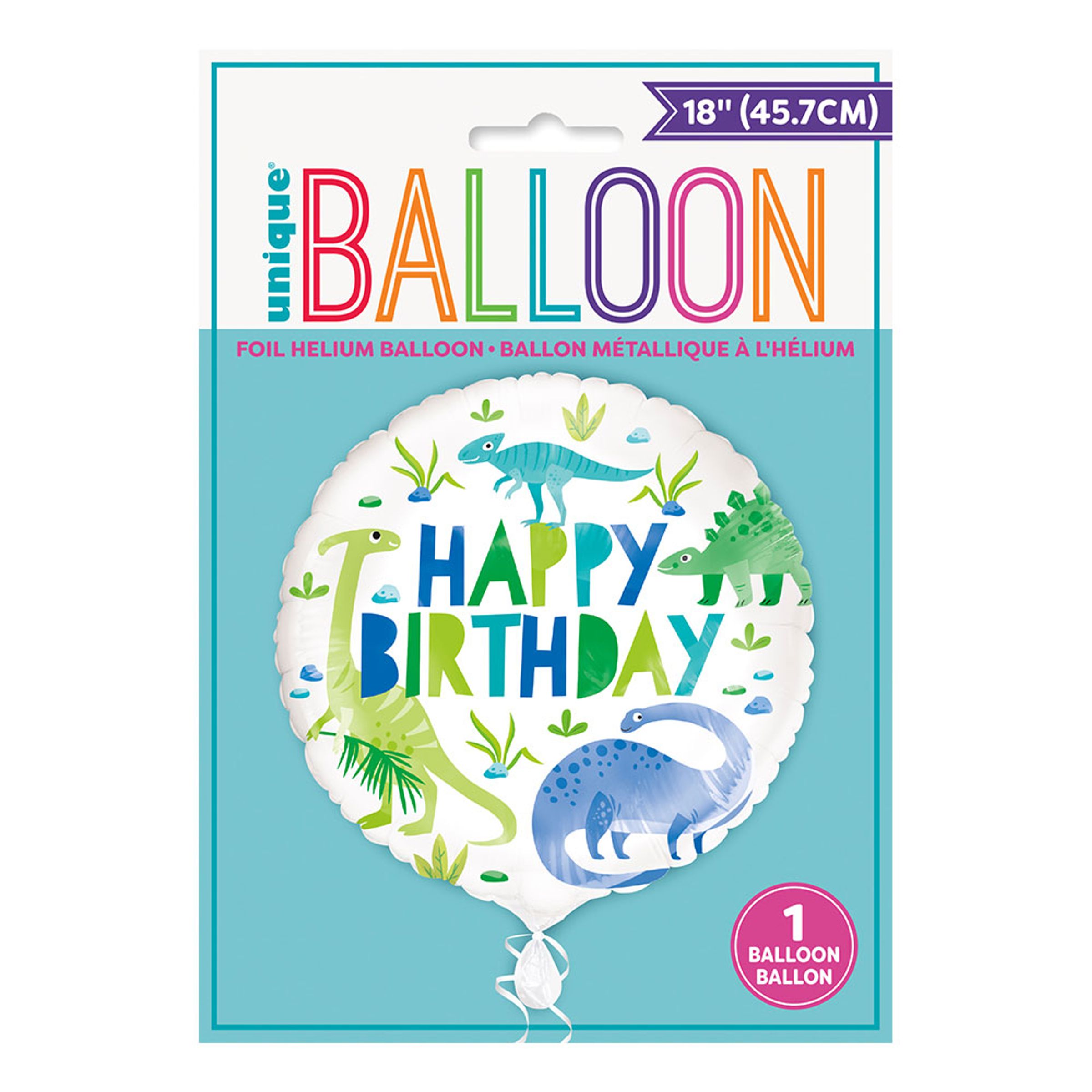 Dinosaurie - Folieballong Happy Birthday Dinosaurier