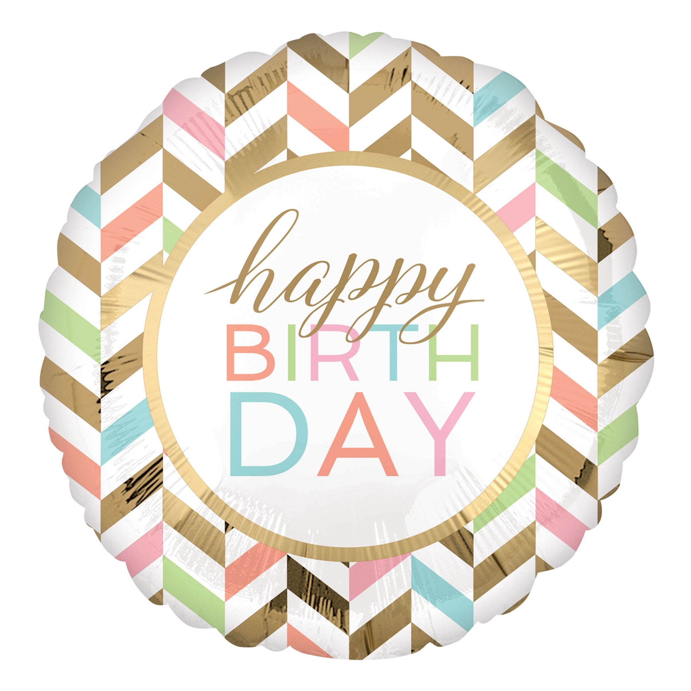 Läs mer om Folieballong Happy Birthday Pastel Stor