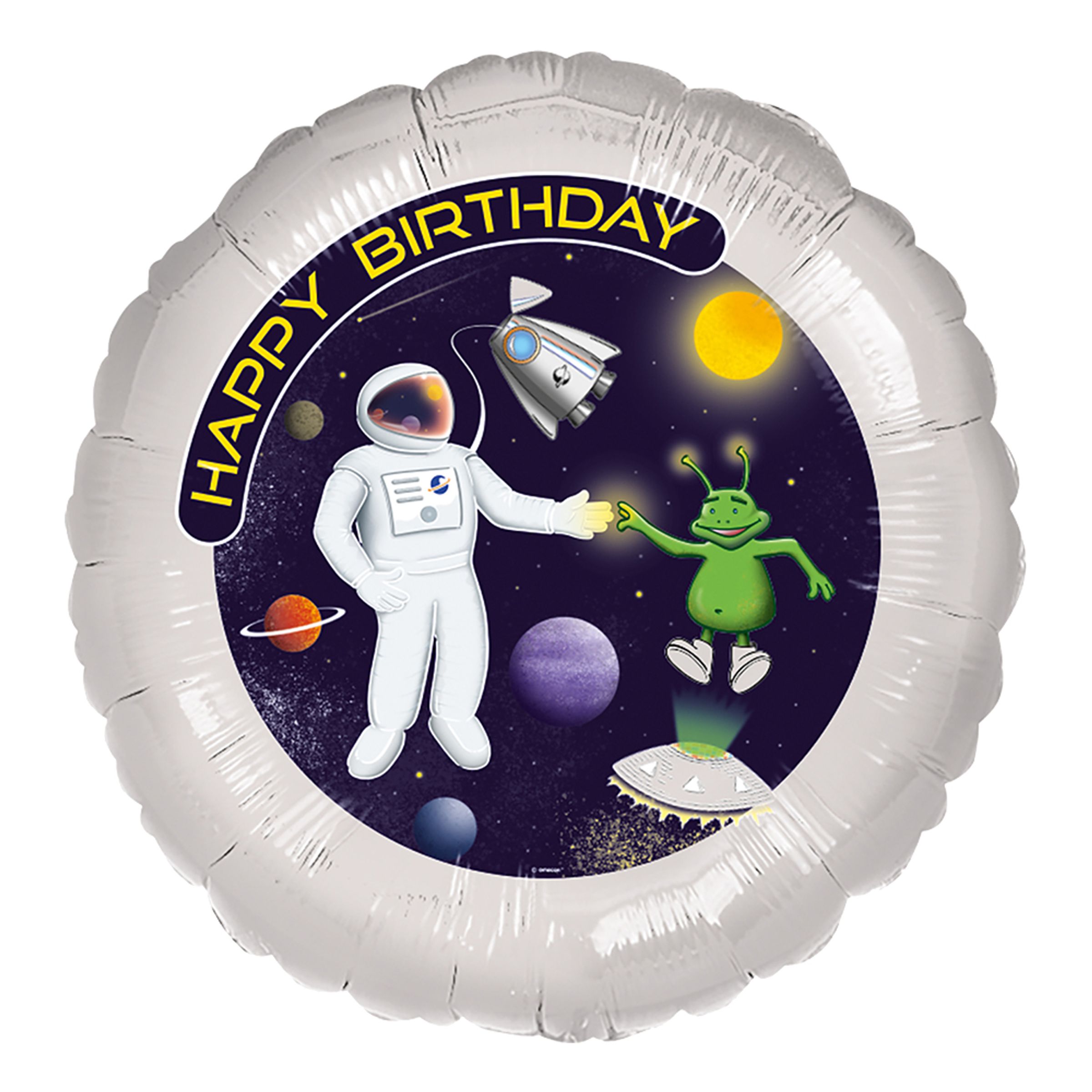 Läs mer om Folieballong Happy Birthday Space Party