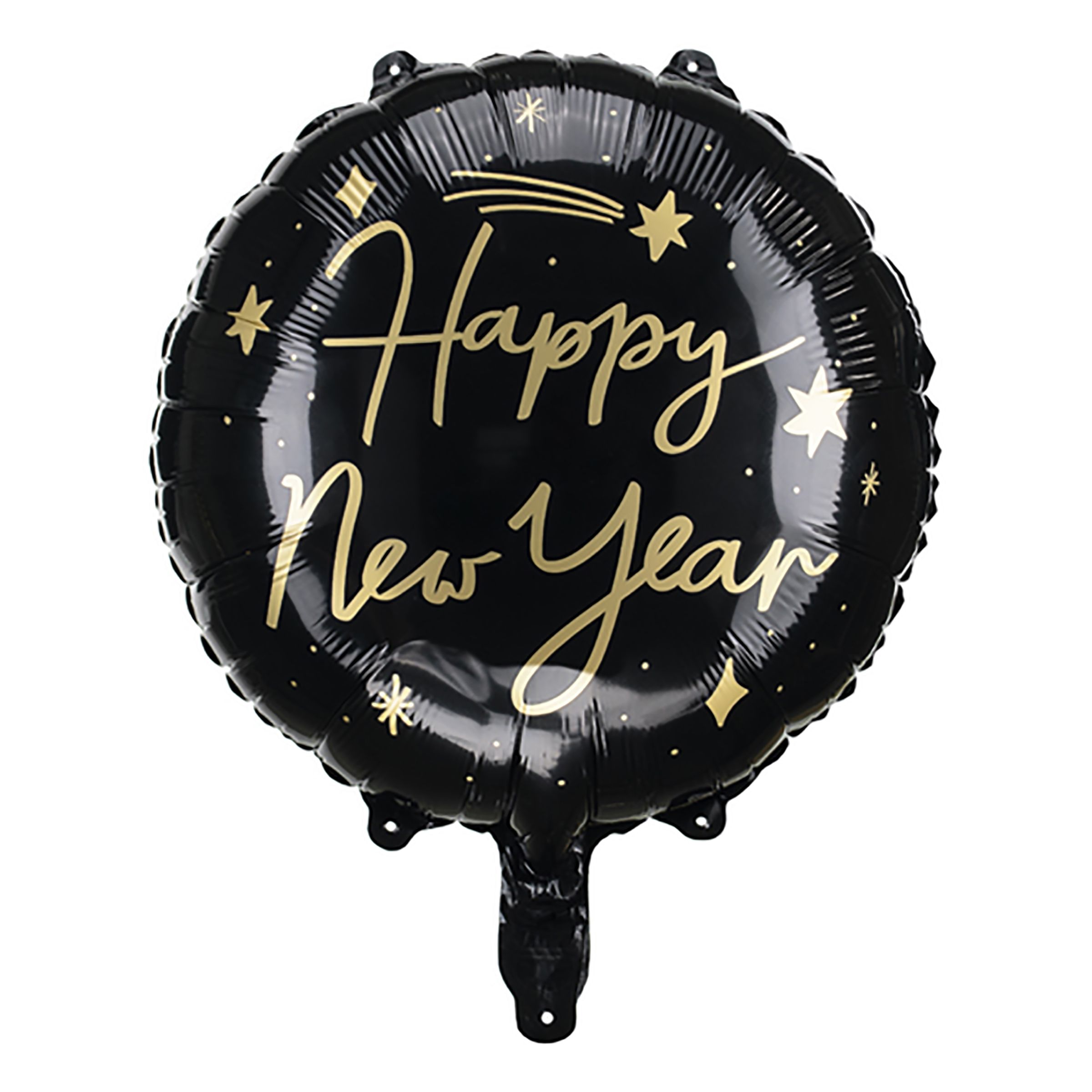 Läs mer om Folieballong Happy New Year Svart med Stjärnor