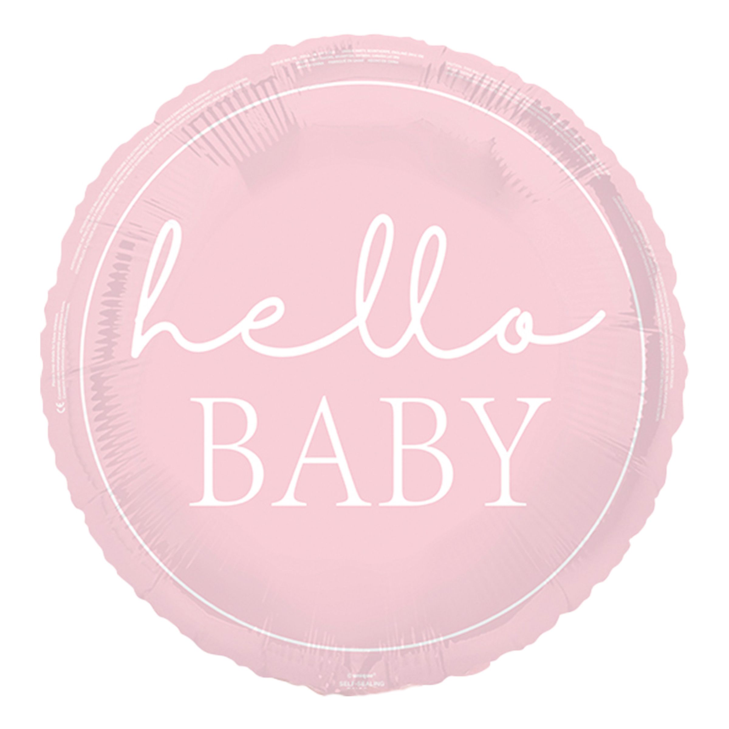 Folieballon Hello Baby Lyserød