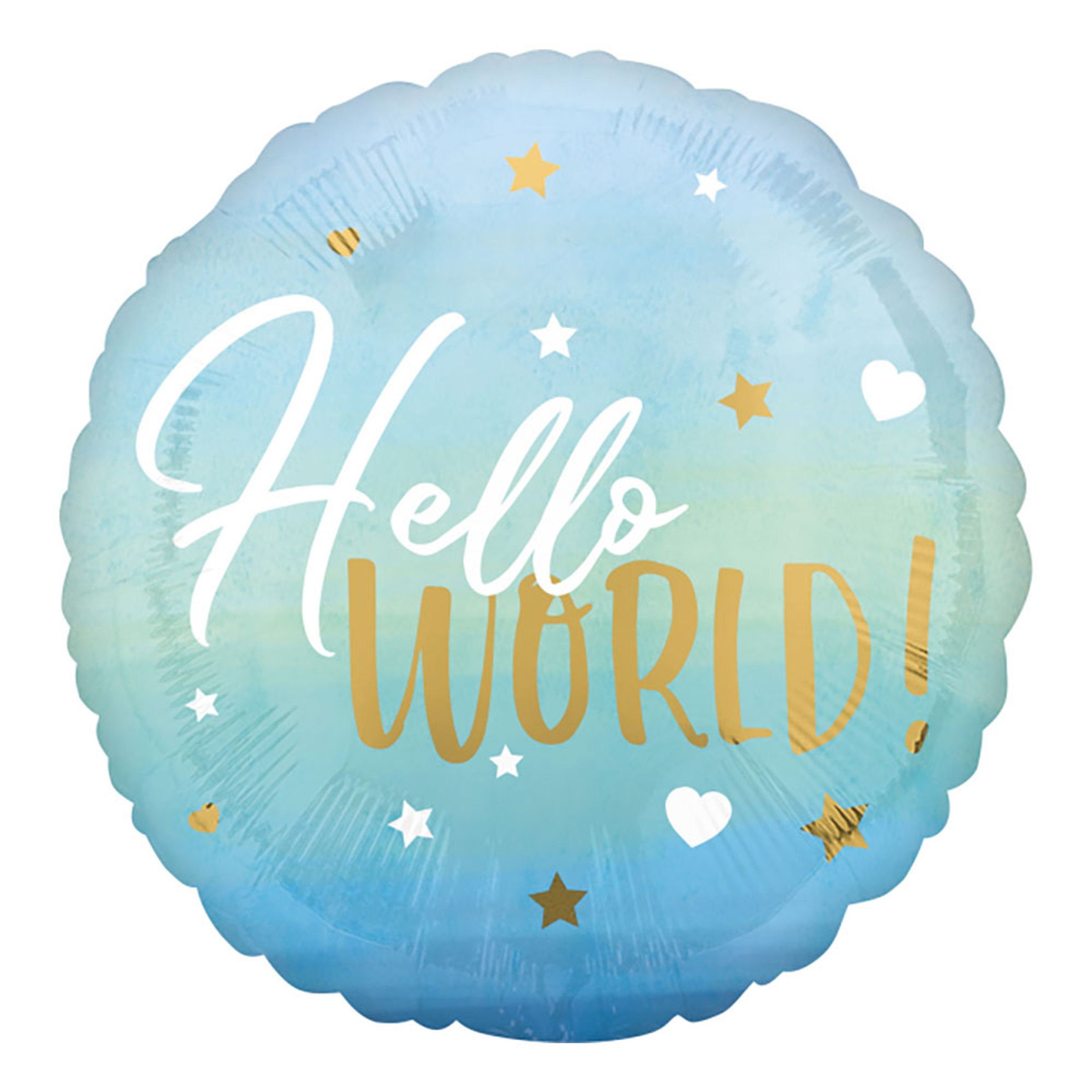 Läs mer om Folieballong Hello World Blå