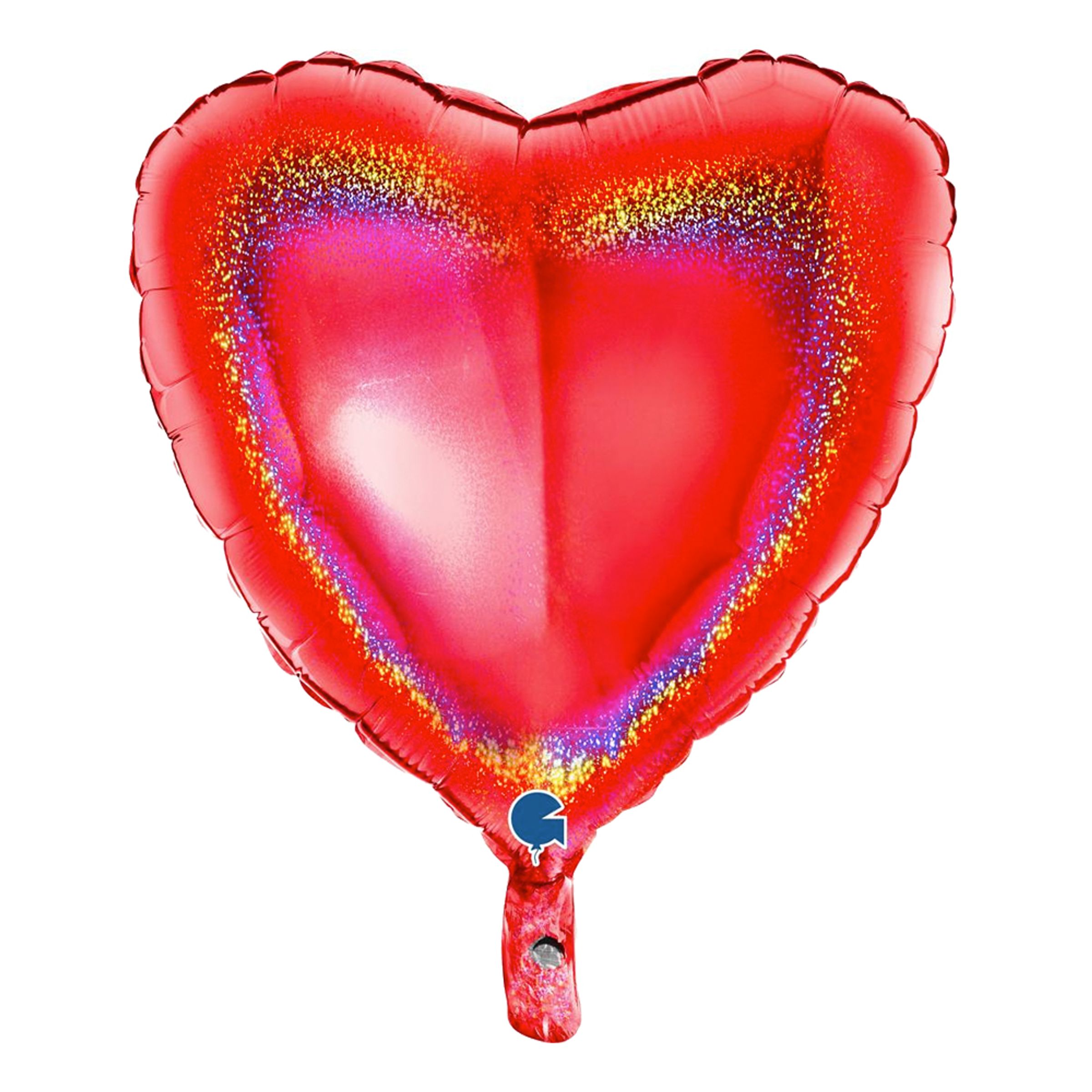Läs mer om Folieballong Hjärta Glitter Röd - 1-pack