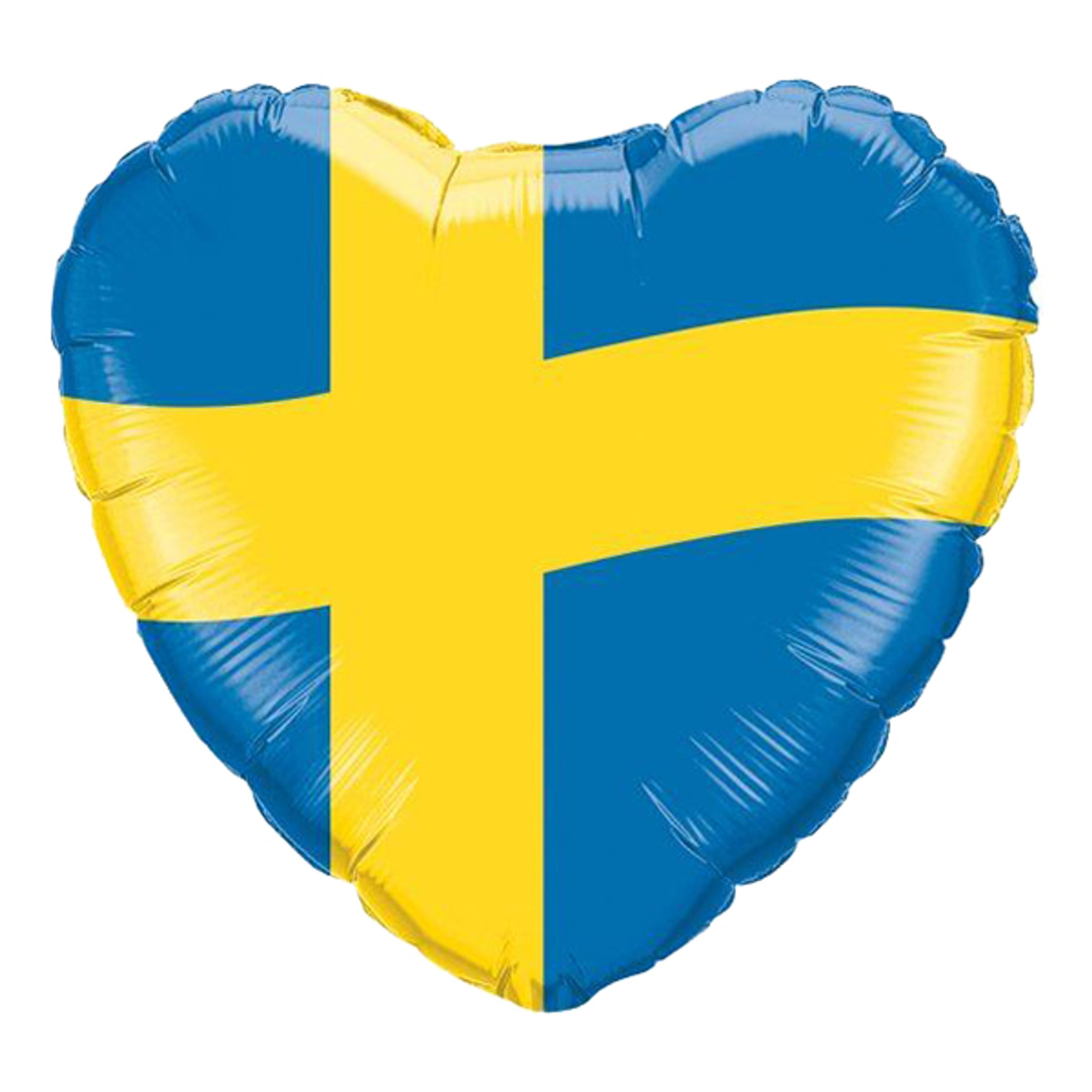 Läs mer om Folieballong Hjärta med Svenska Flaggan