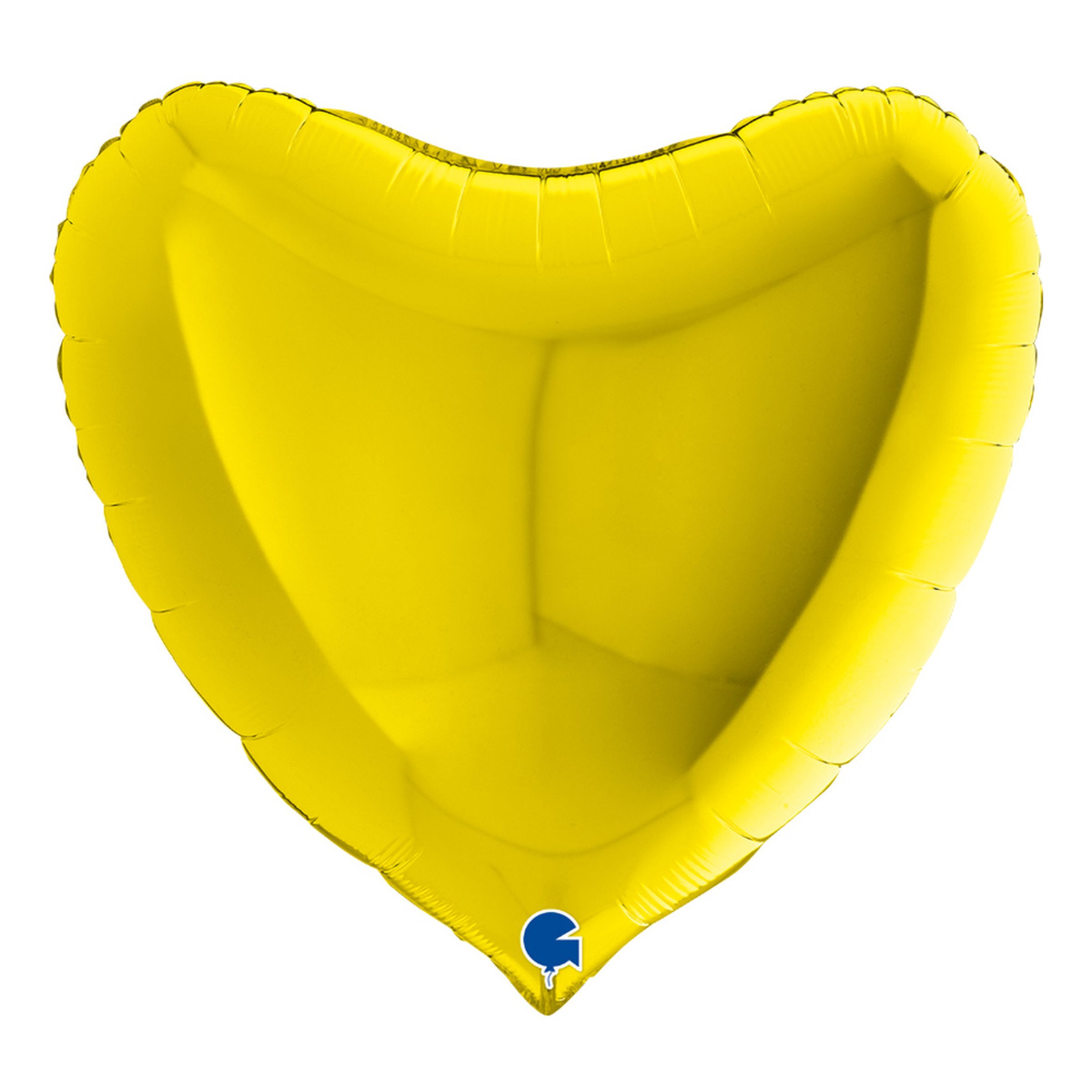 Folieballong Stort Hjärta Gul - 91 cm