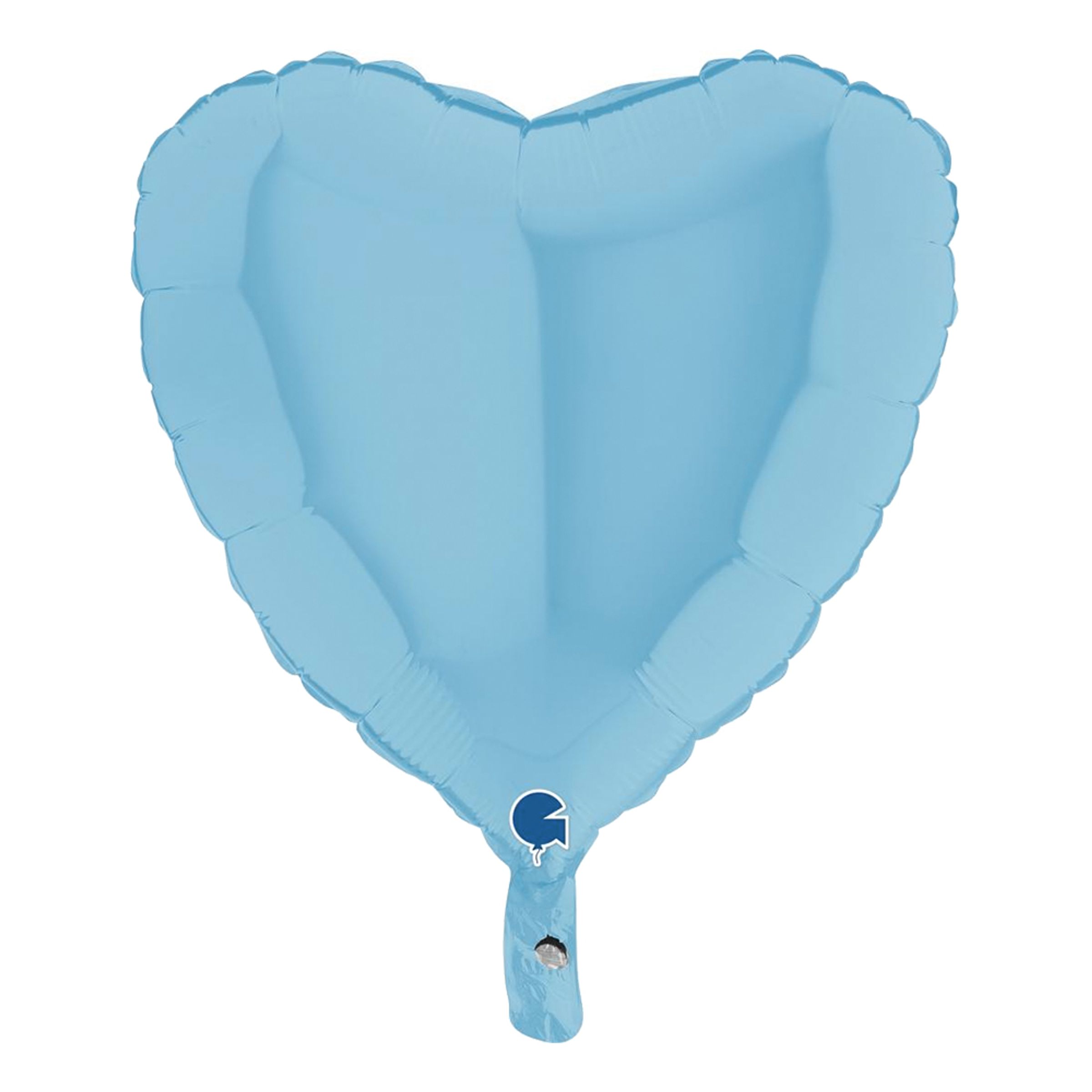 Läs mer om Folieballong Hjärta Pastellblå - 46 cm