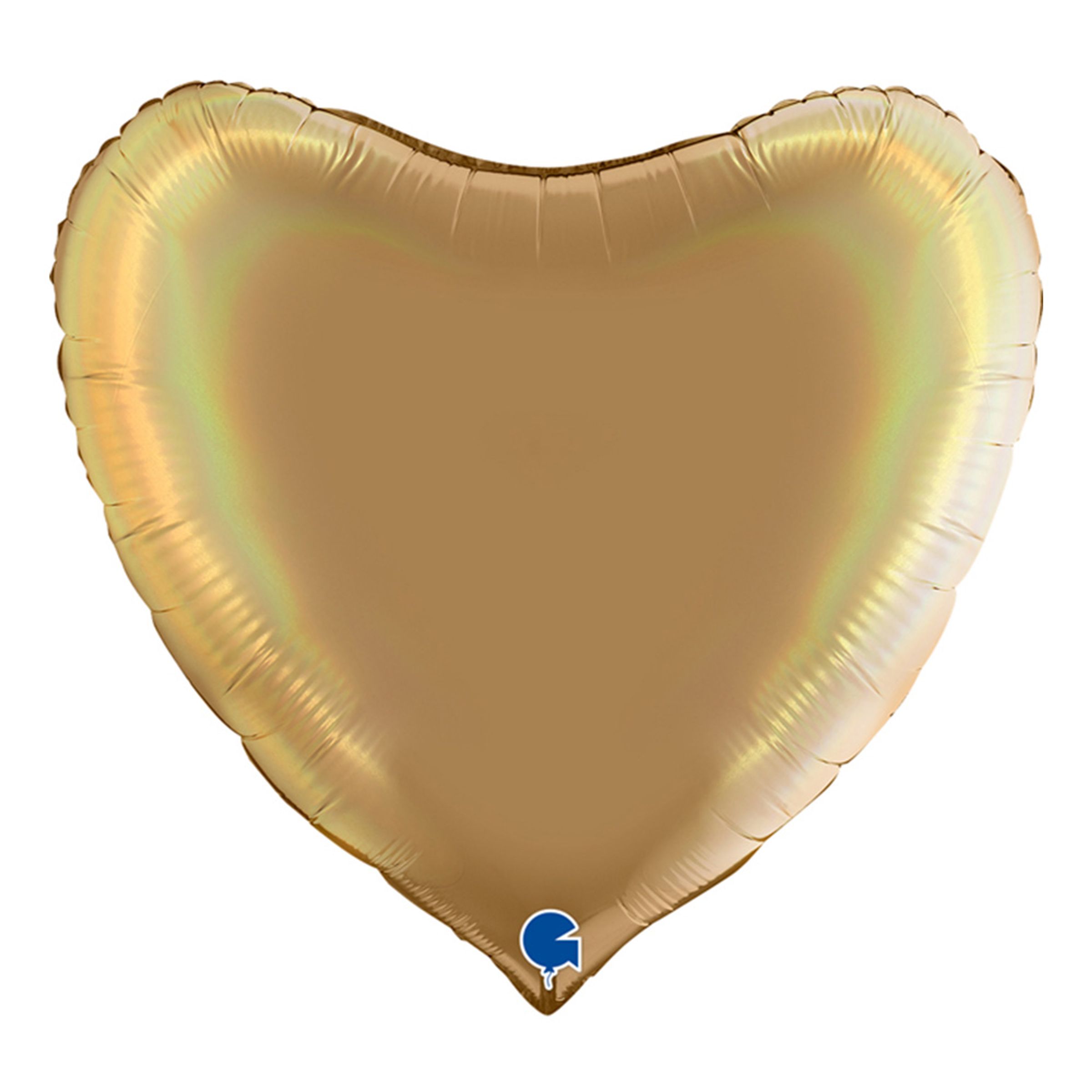 Folieballong Hjärta Regnbågsskiftande Champagne - 91 cm