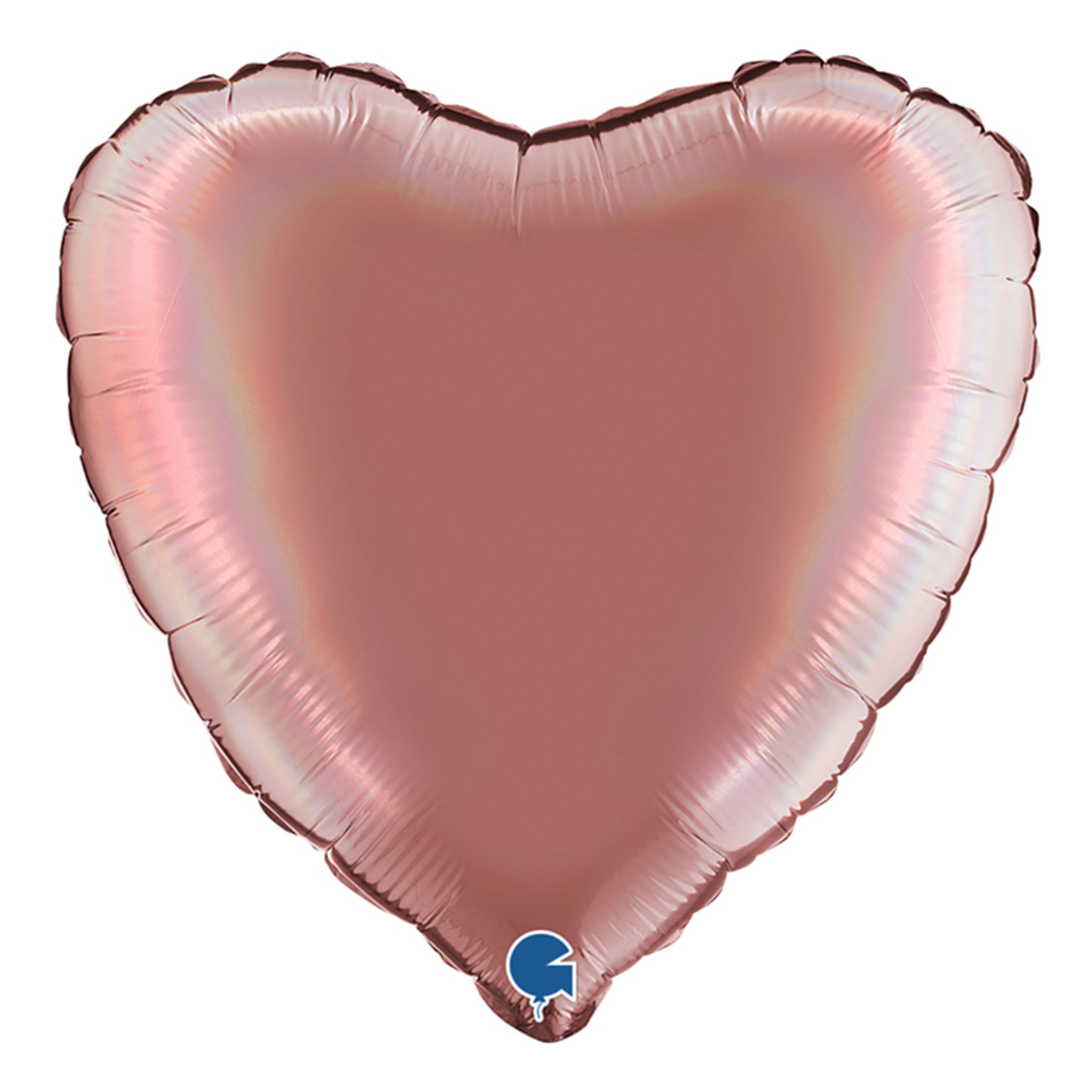 Läs mer om Folieballong Holografisk Roséguld Hjärta
