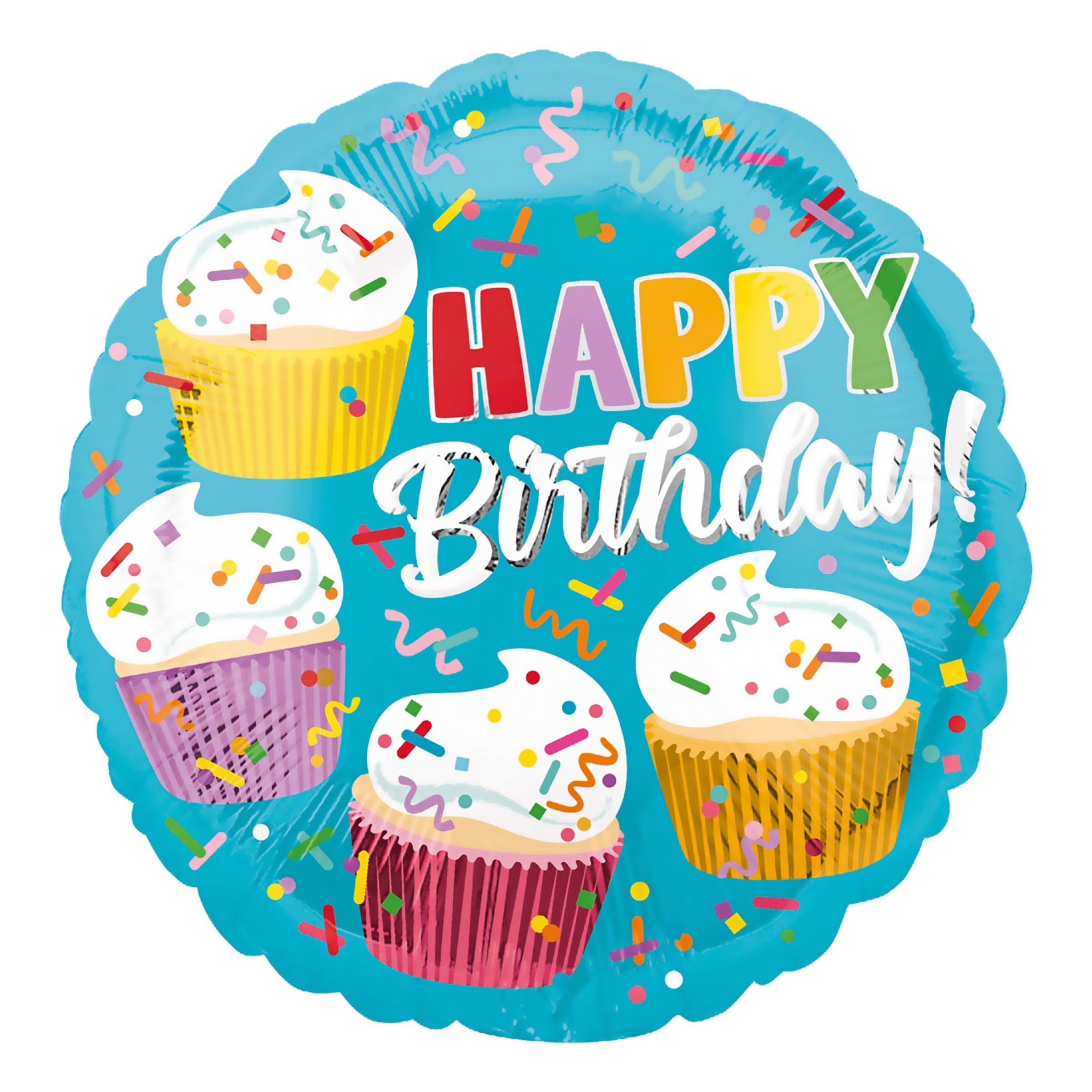 Läs mer om Folieballong Muffins Happy Birthday