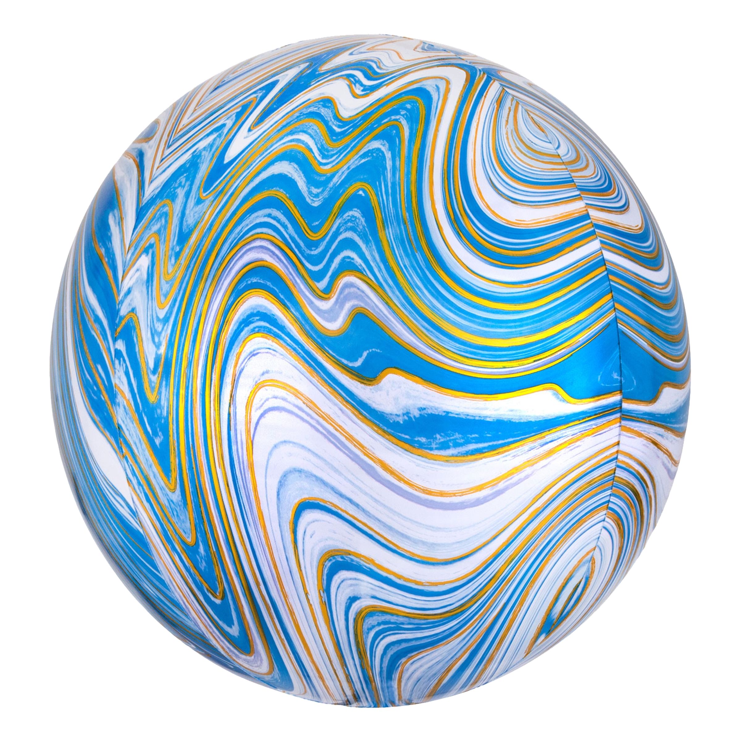 Läs mer om Folieballong Orbz Marmor Blå
