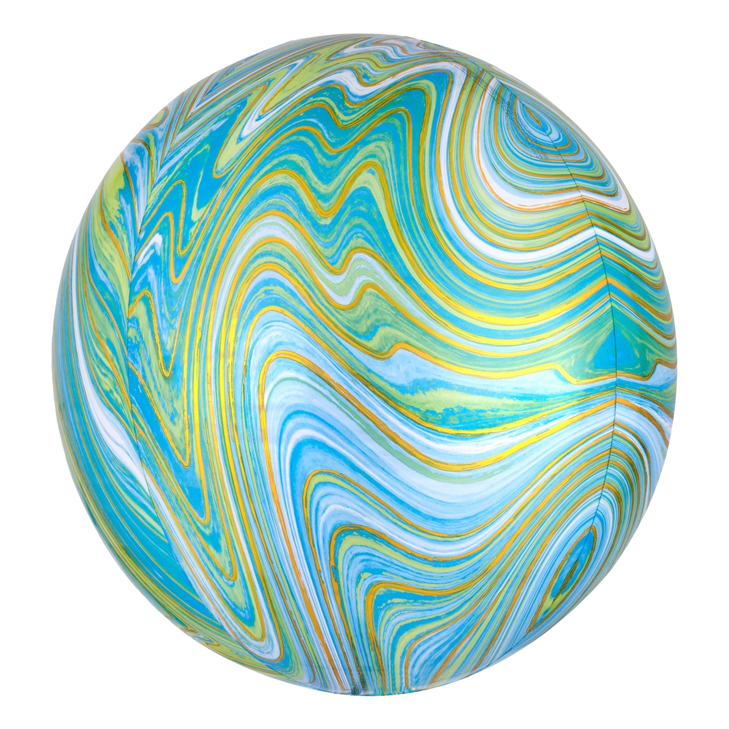 Läs mer om Folieballong Orbz Marmor Grön