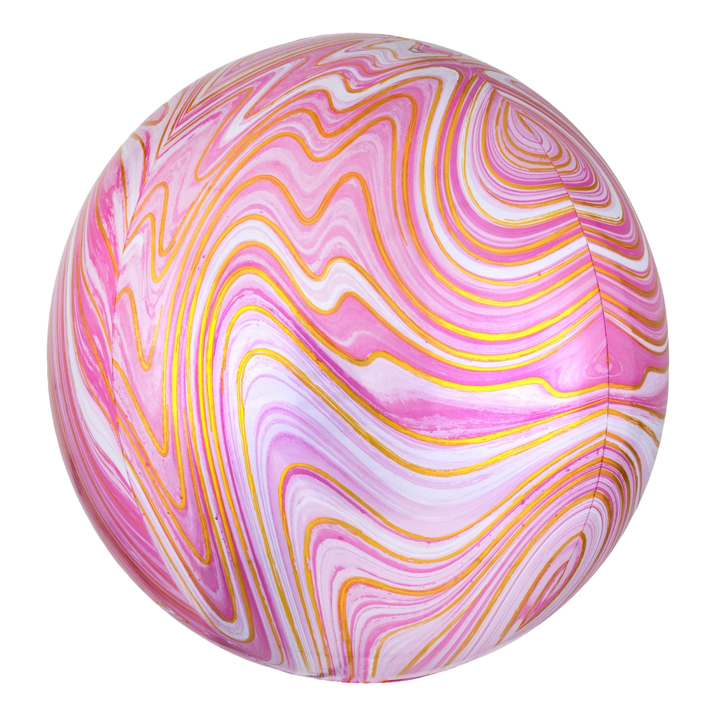 Läs mer om Folieballong Orbz Marmor Rosa