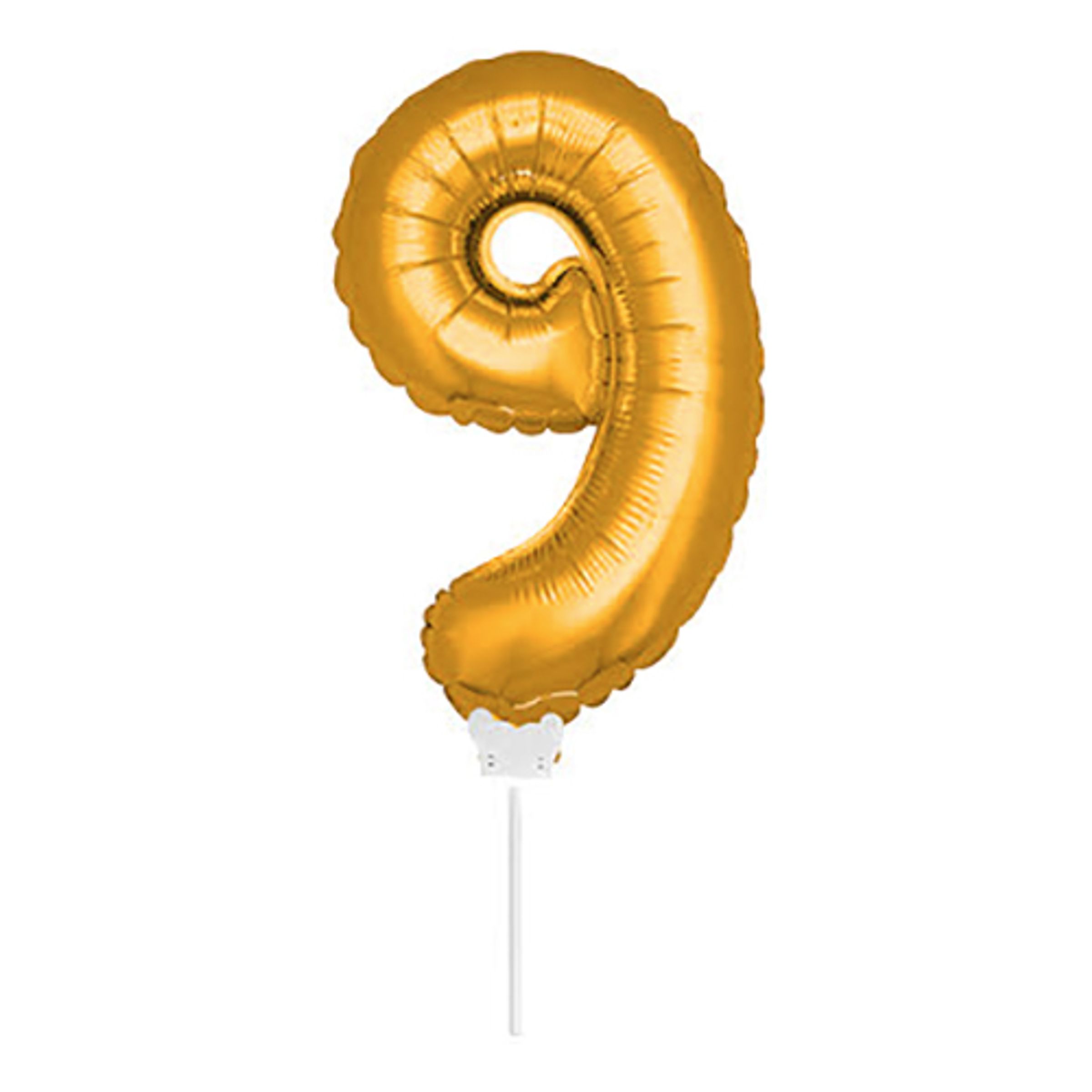 Läs mer om Folieballong på Pinne Guld - Siffra 9