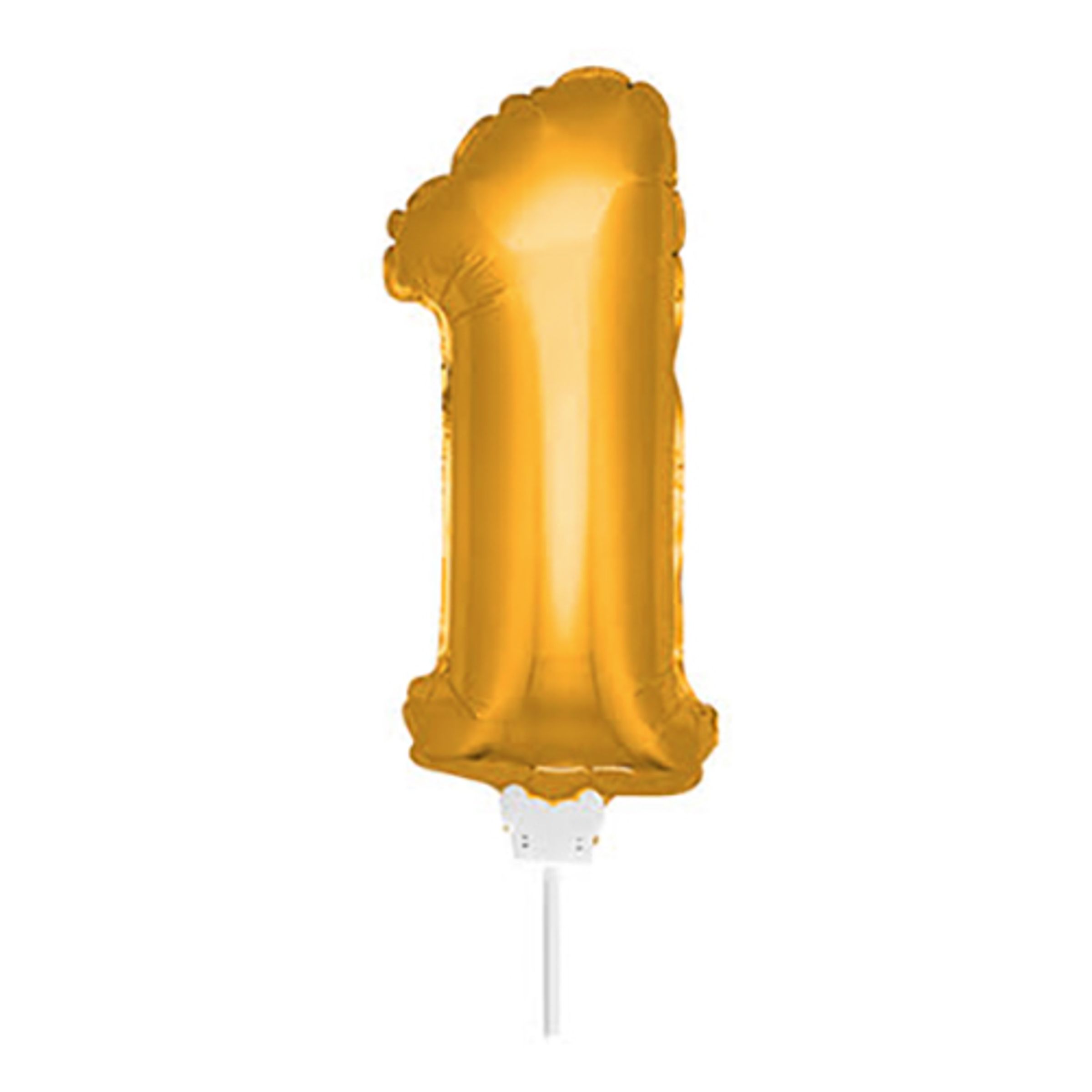 Folieballong på Pinne Guld - Siffra 1
