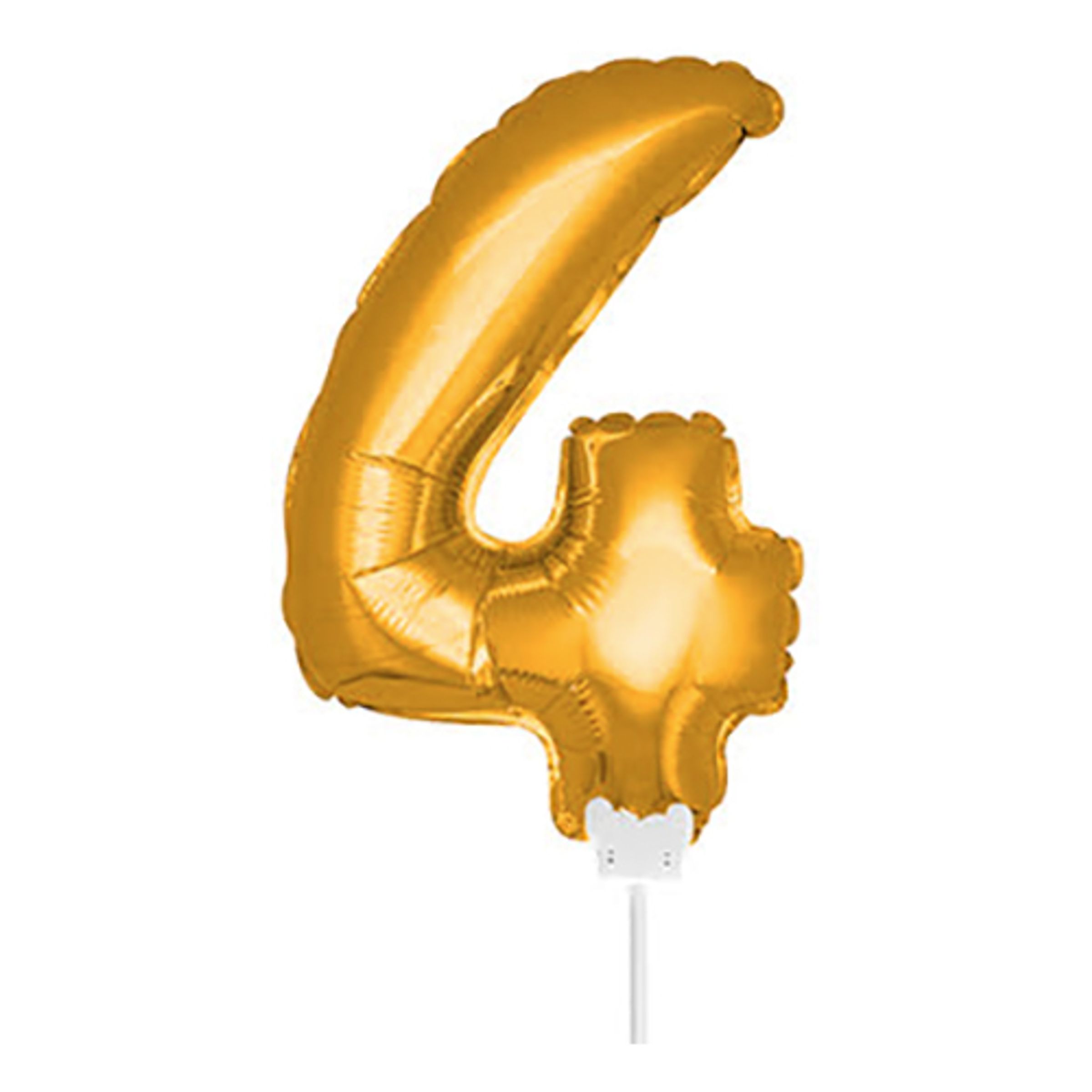 Läs mer om Folieballong på Pinne Guld - Siffra 4