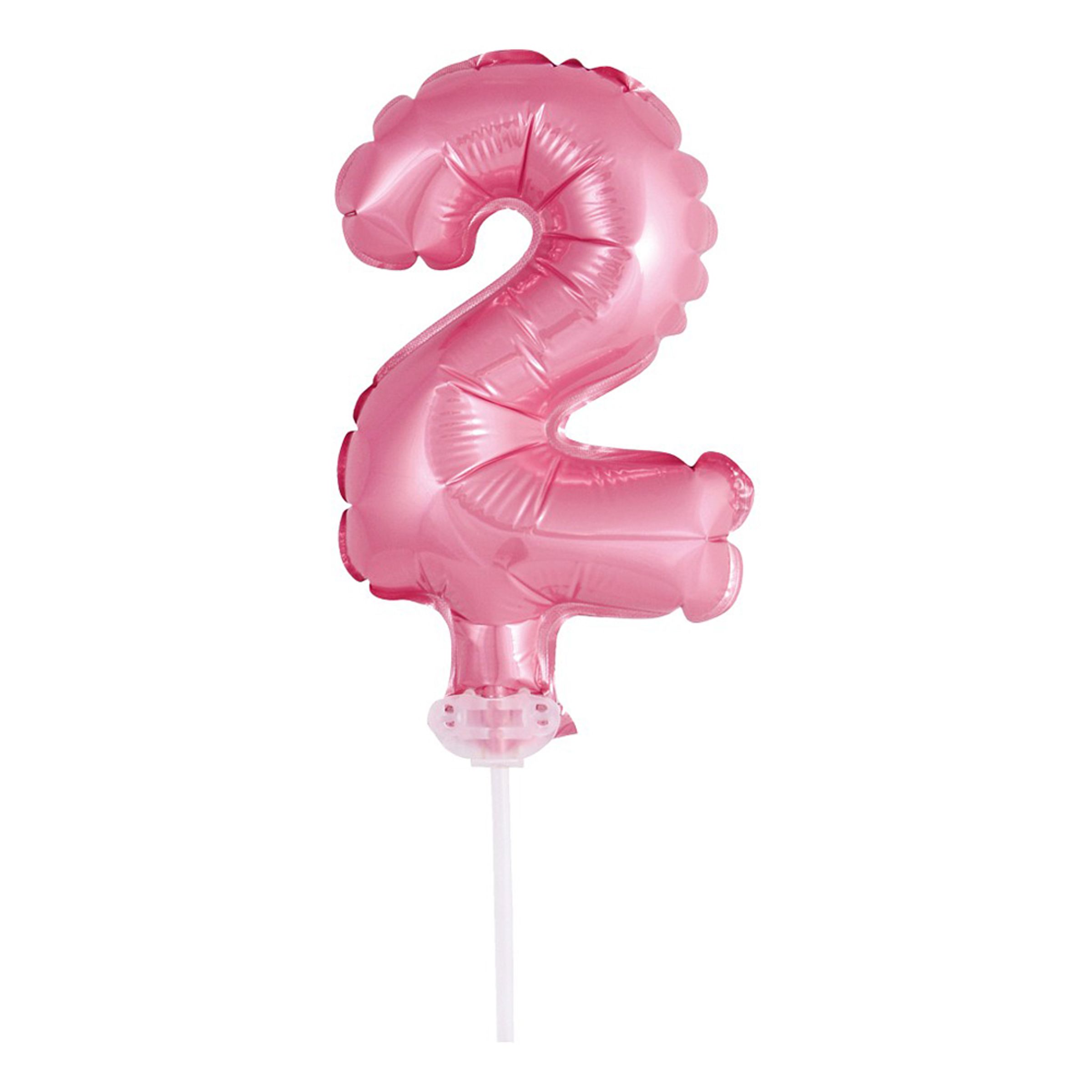Läs mer om Sifferballong Mini på Pinne Rosa - Siffran 2