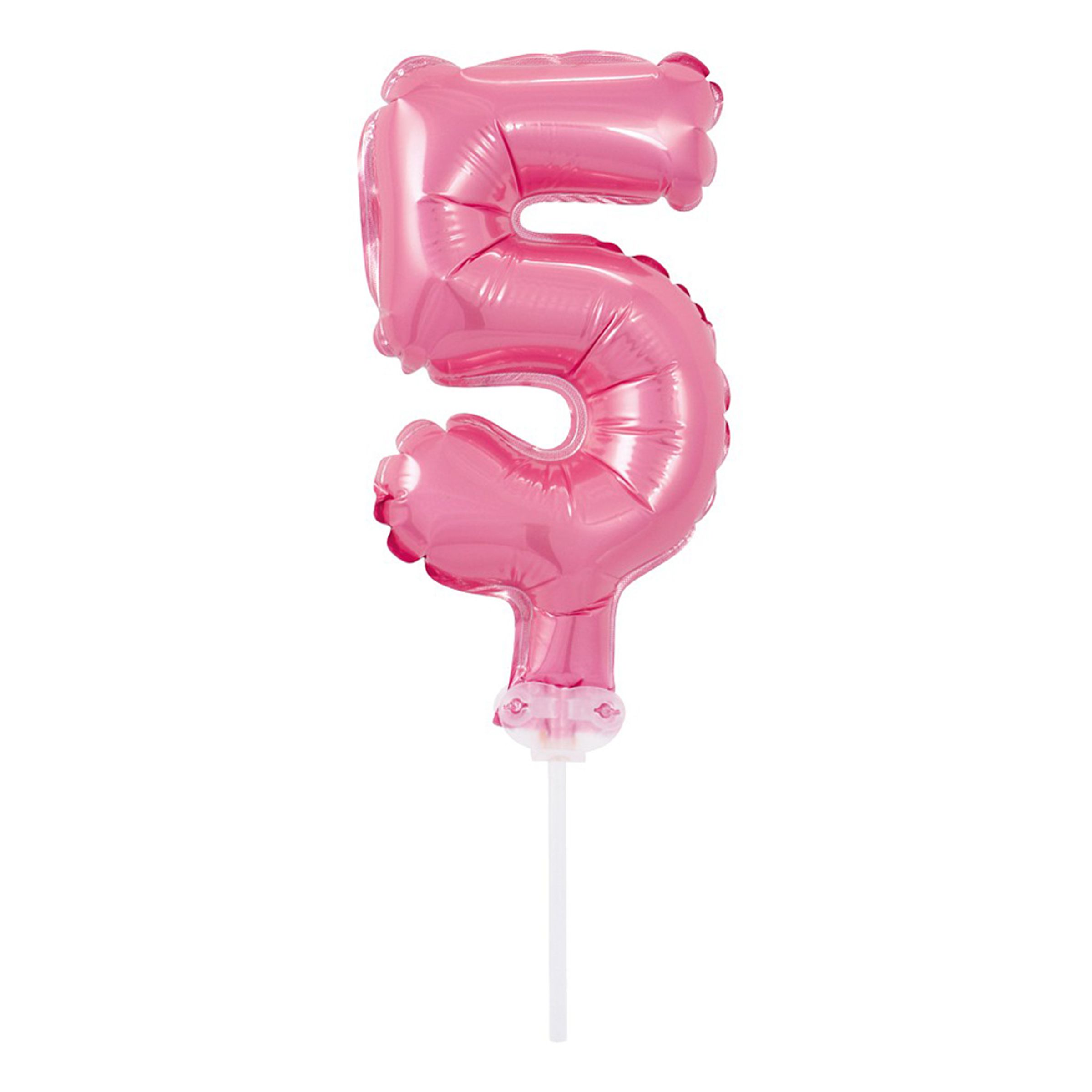 Läs mer om Sifferballong Mini på Pinne Rosa - Siffran 5