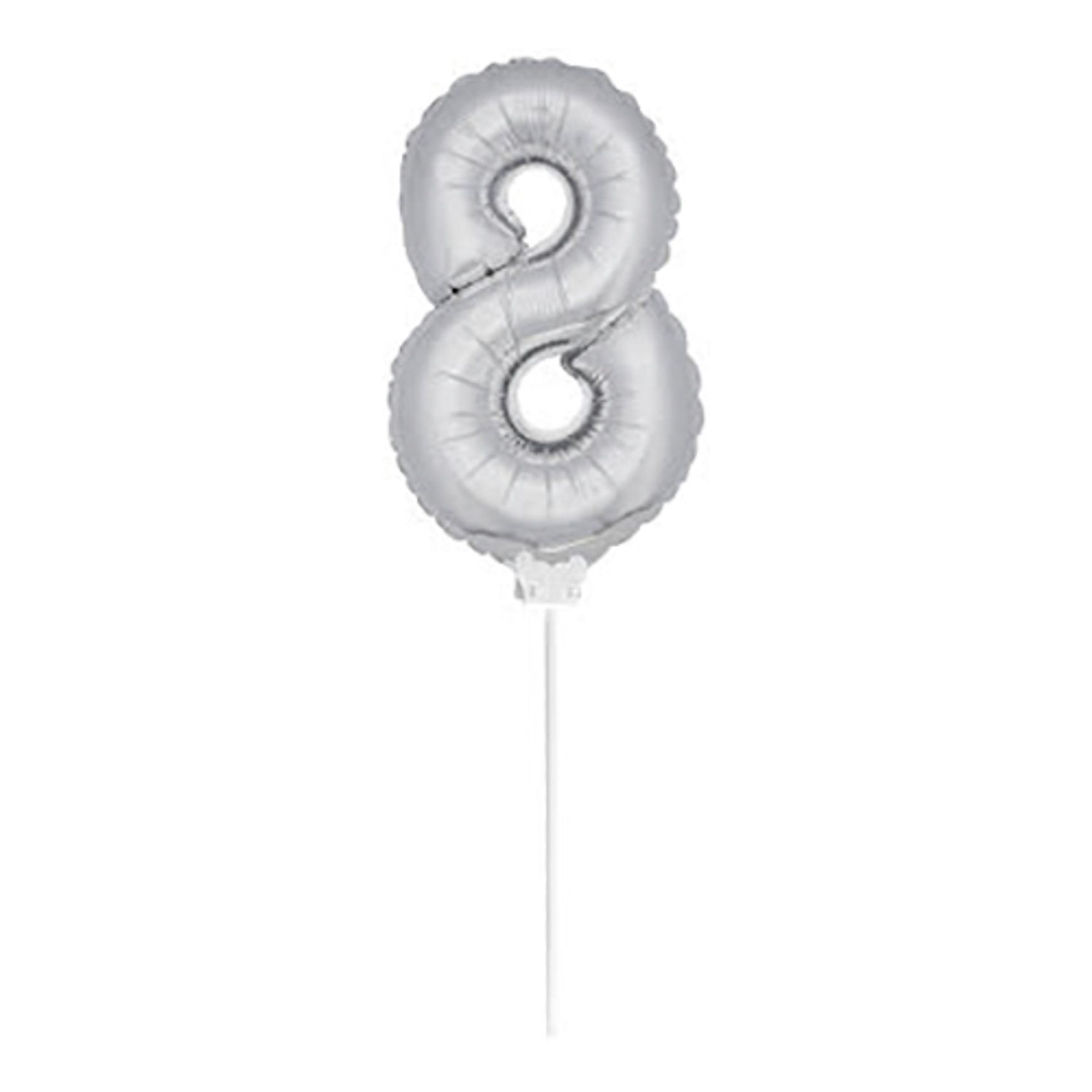 Läs mer om Folieballong på Pinne Silver - Siffra 8