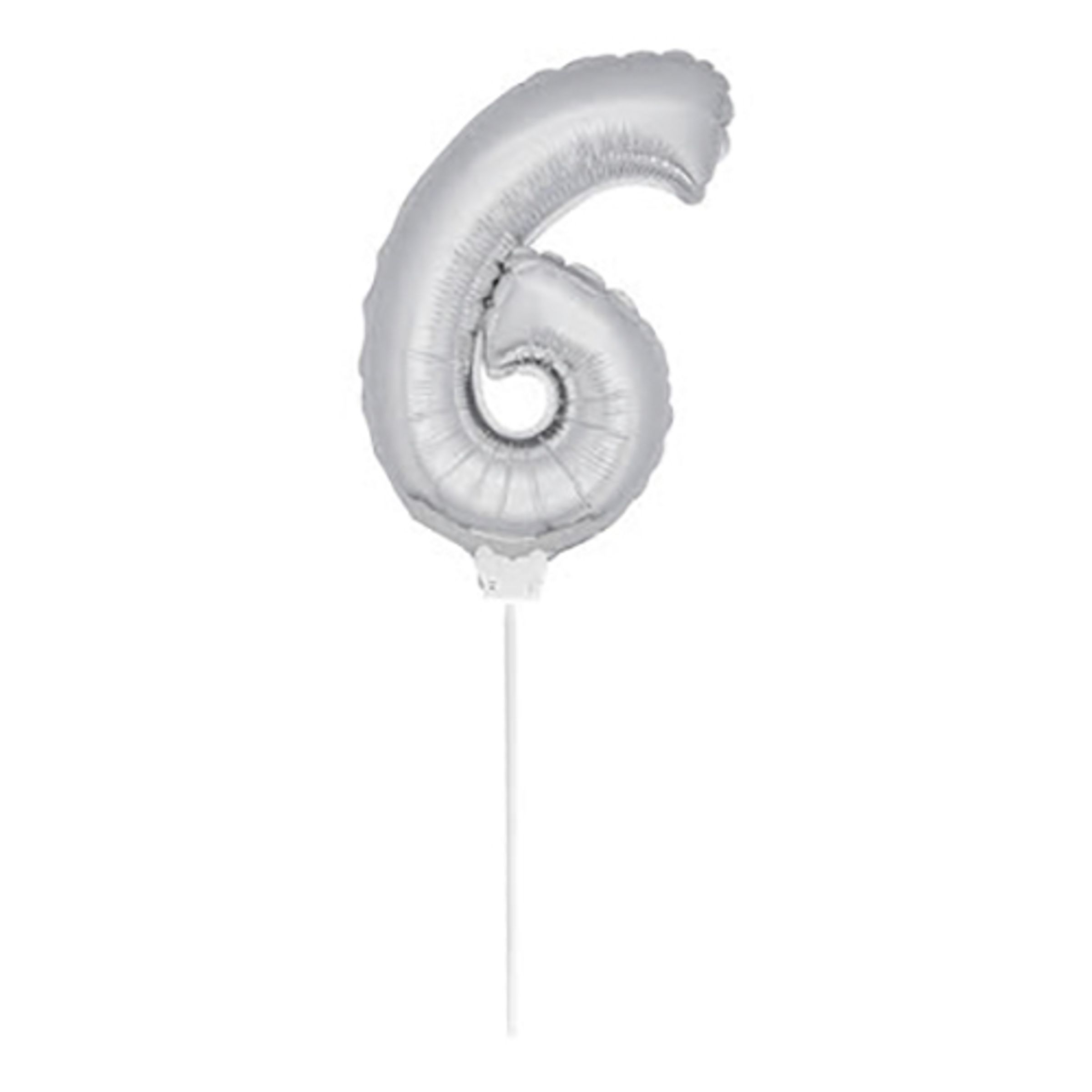 Läs mer om Folieballong på Pinne Silver - Siffra 6