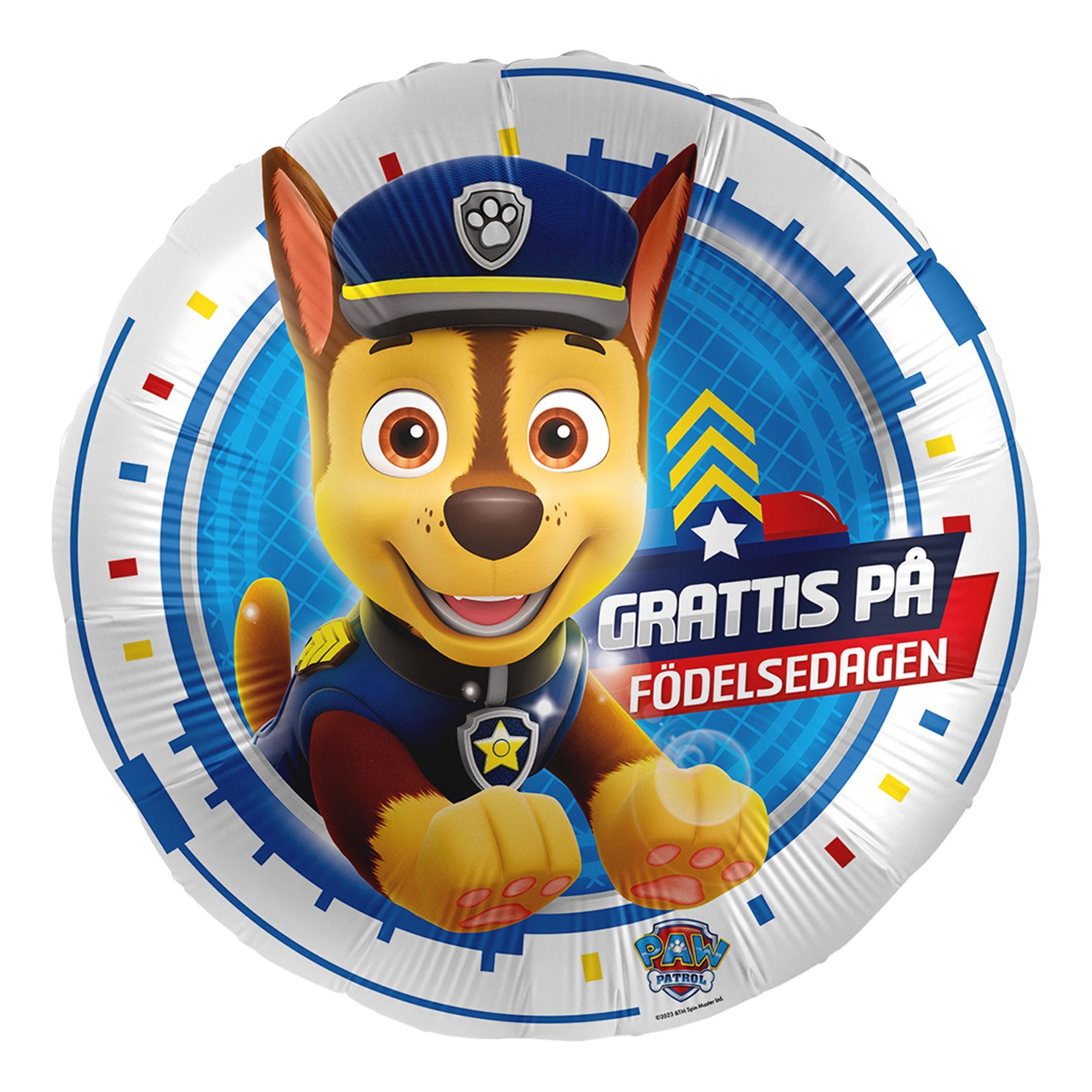 Folieballong Paw Patrol Chase Grattis På Födelsedagen