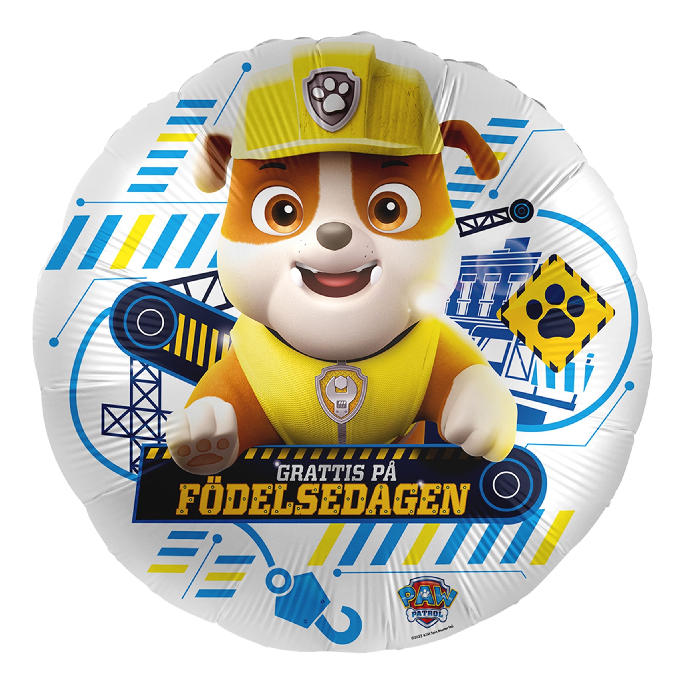 Folieballong Paw Patrol Rubble Grattis På Födelsedagen