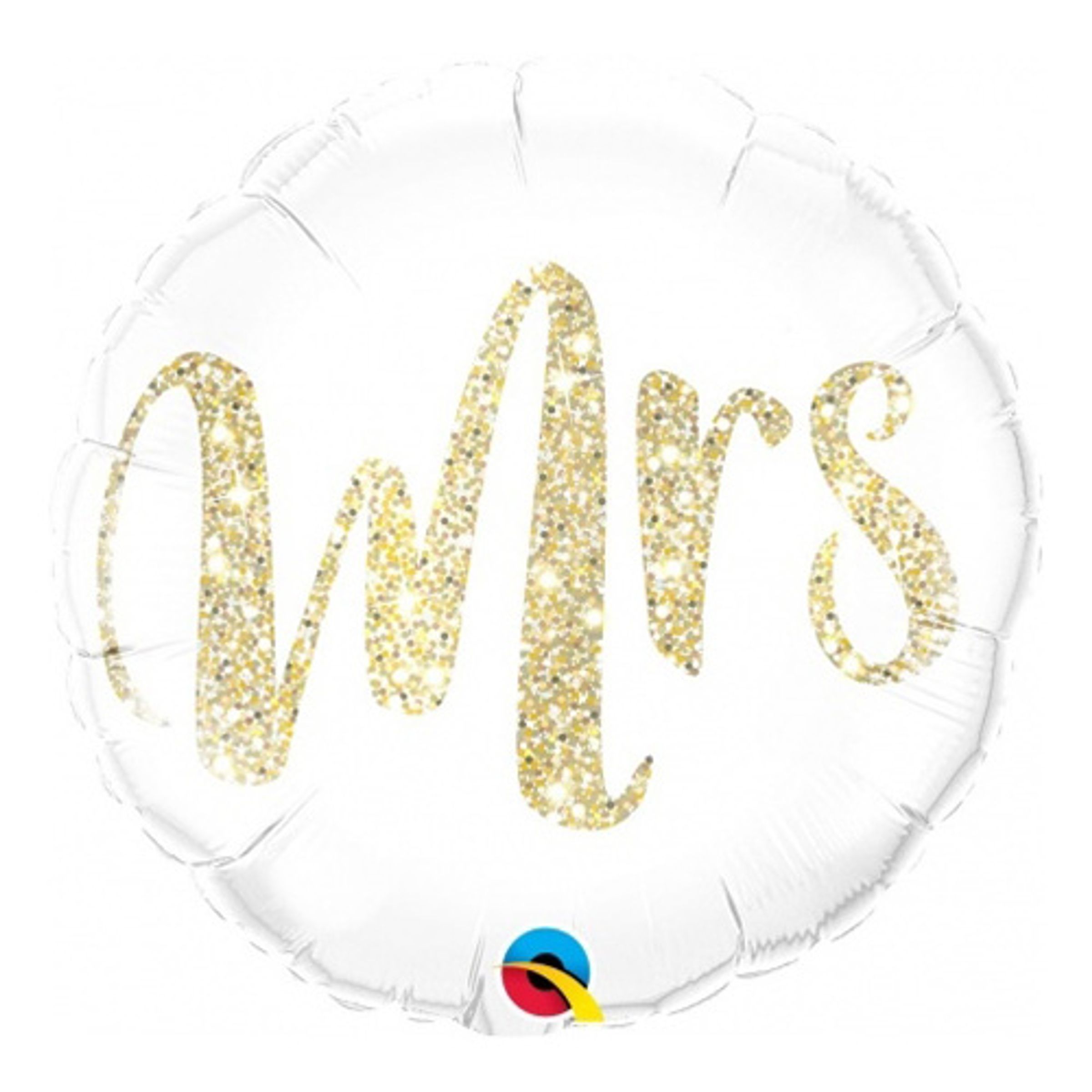 Folieballong Rund Mrs Glitter Guld