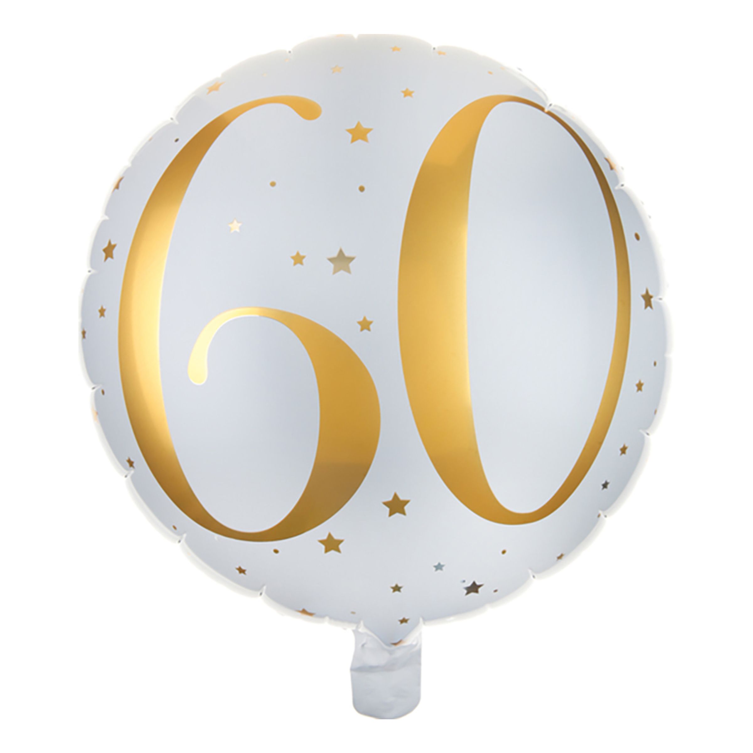Läs mer om Folieballong Siffra Vit/Guld - Siffra 60