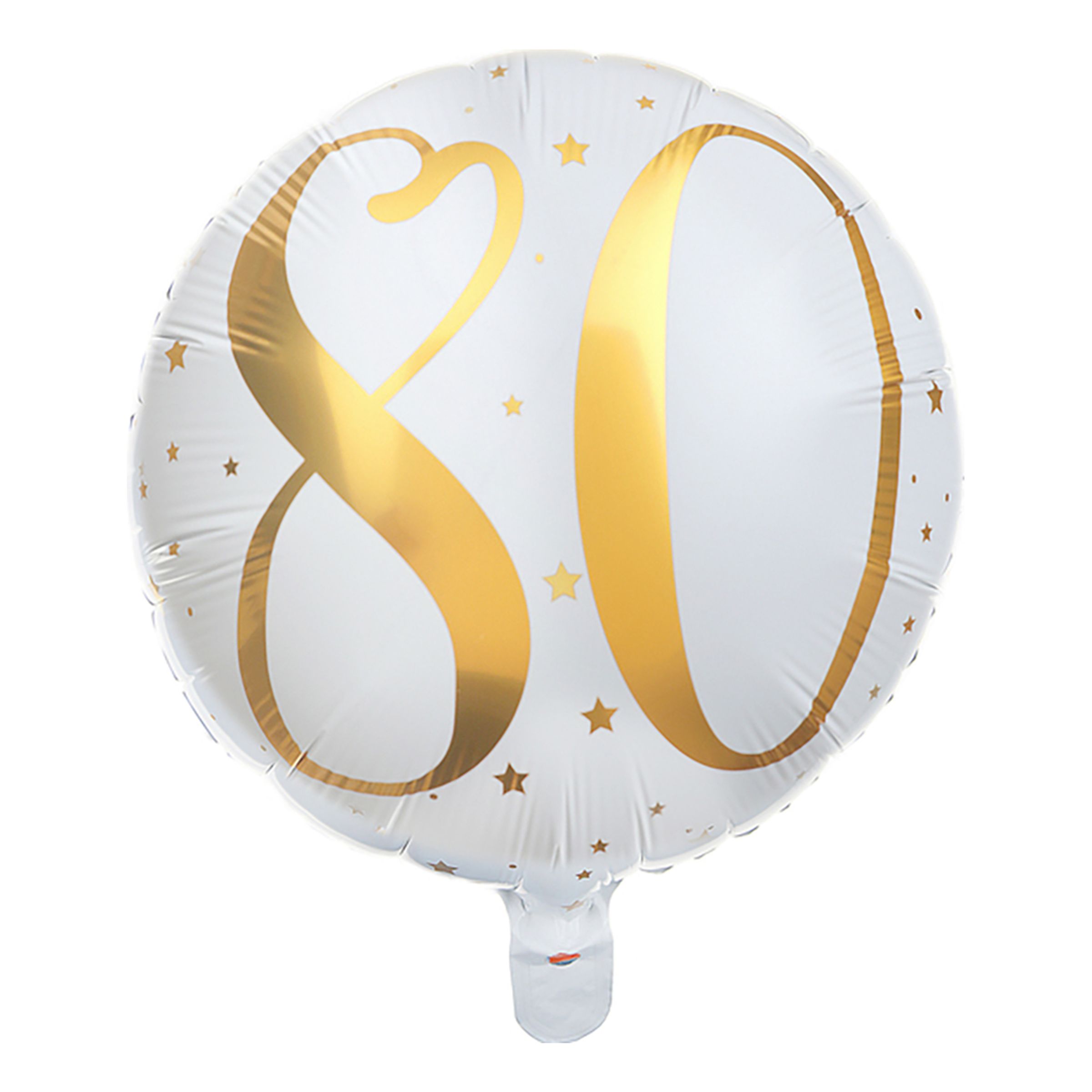 Läs mer om Folieballong Siffra Vit/Guld - Siffra 80