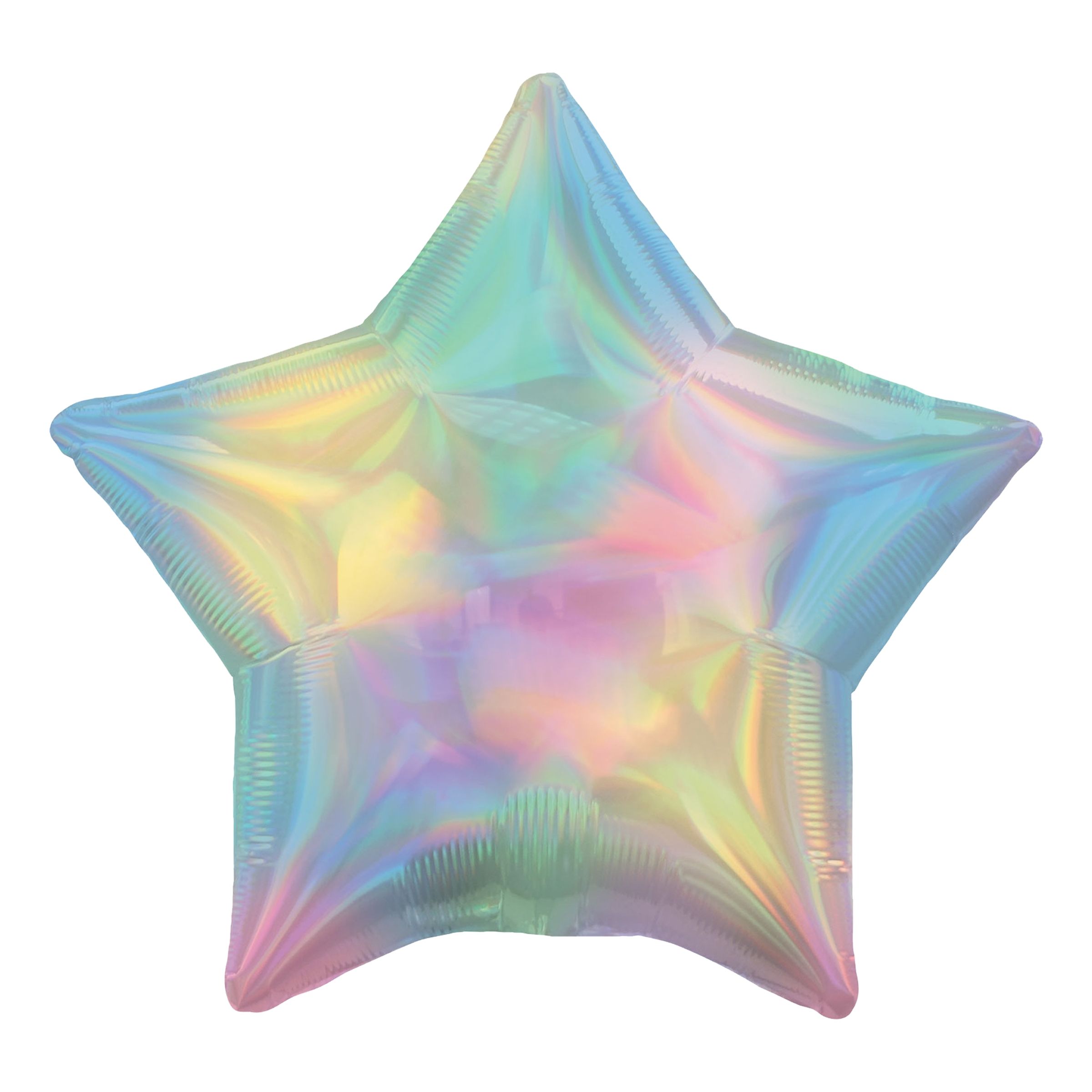 Läs mer om Folieballong Stjärna Färgskimrande Pastell Holografisk