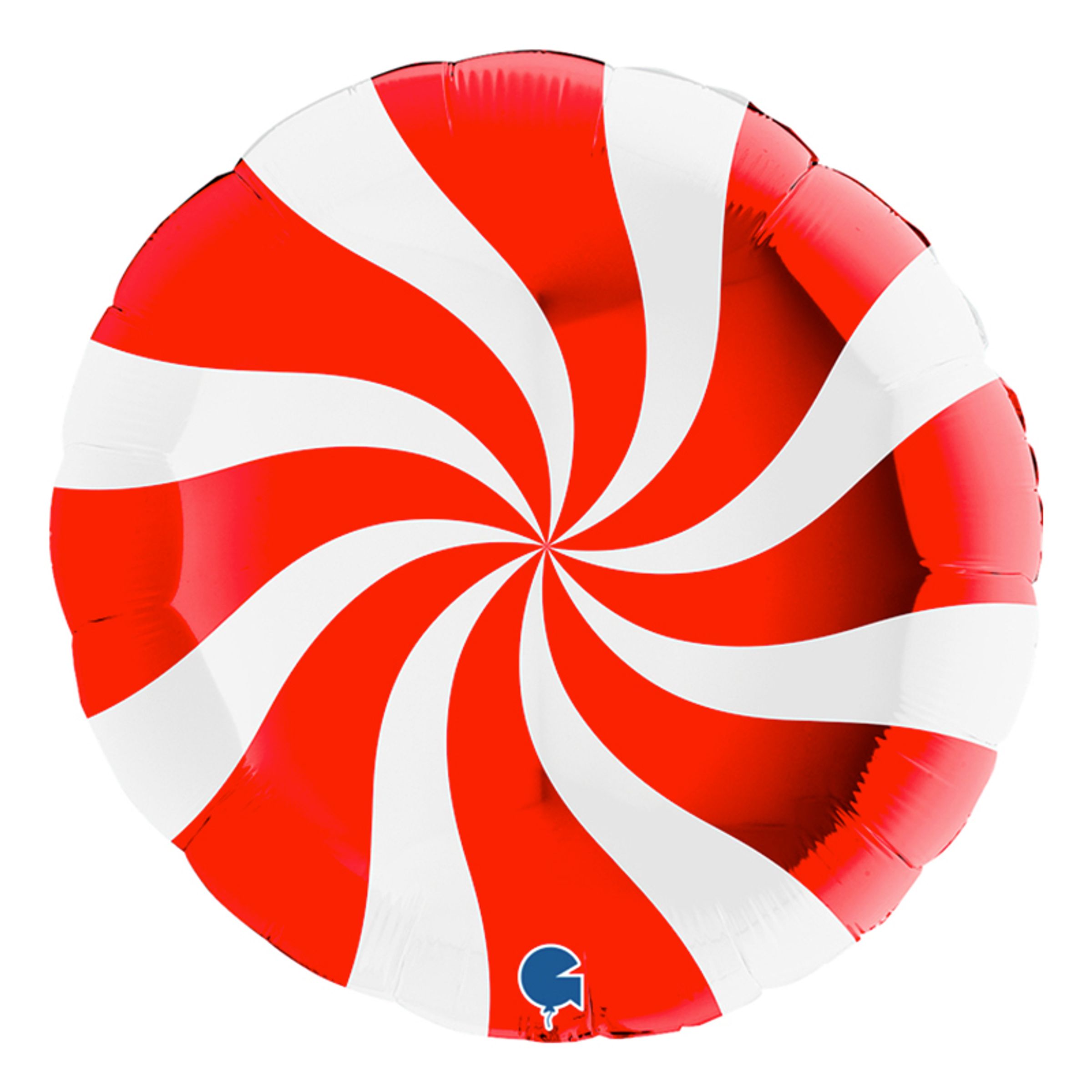 Läs mer om Folieballong Swirly Vit-Röd - 1-pack