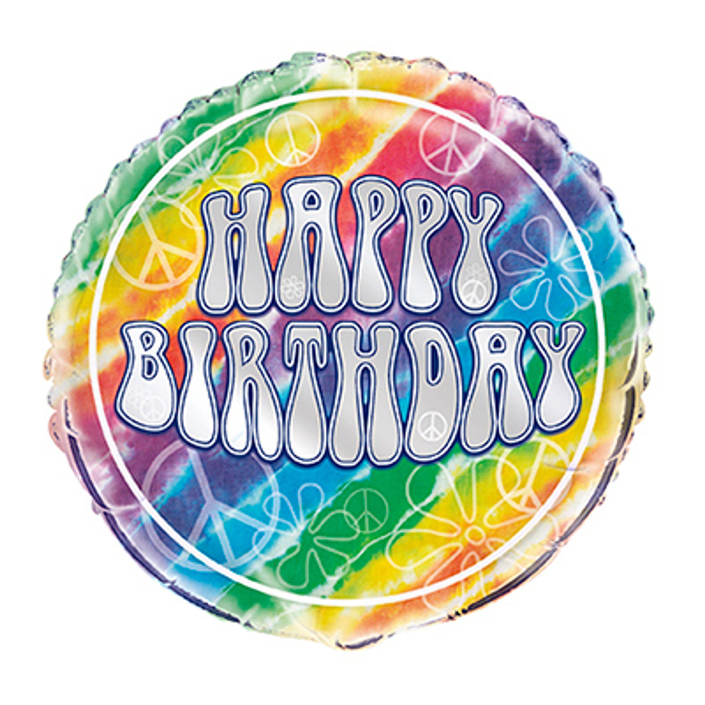Läs mer om Folieballong Tie Dye Happy Birthday
