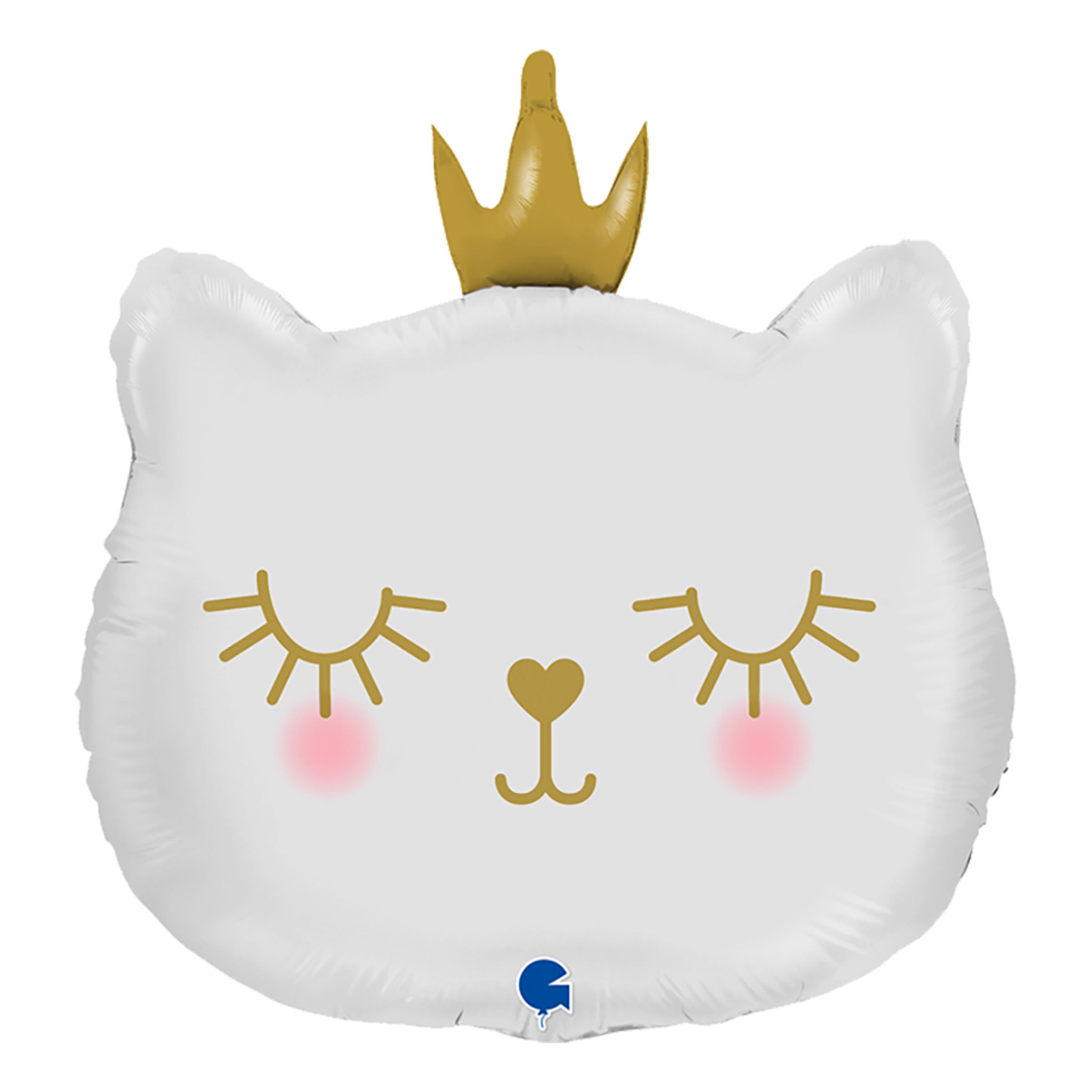 Läs mer om Folieballong Vit Katt med Krona