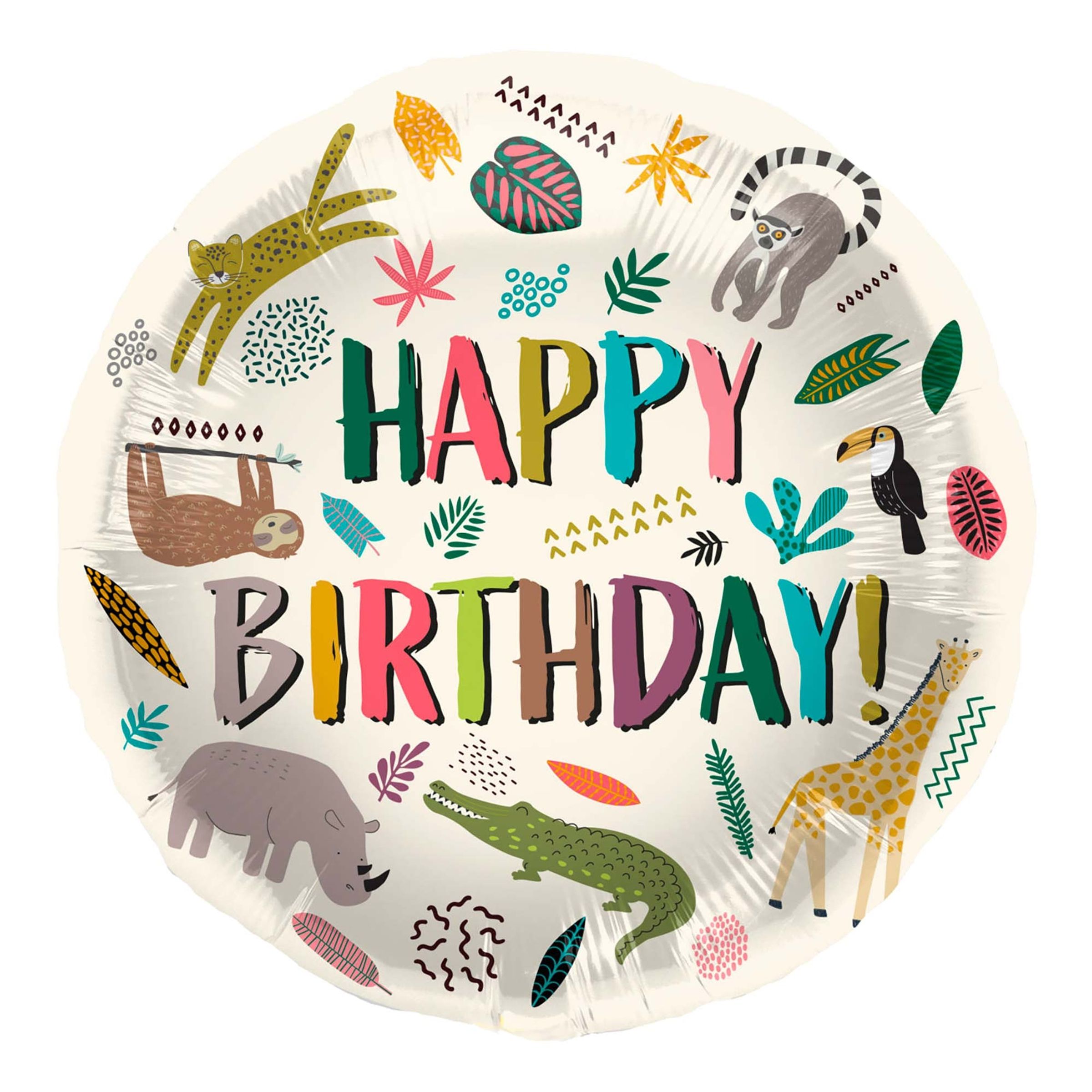 Läs mer om Folieballong Zoo Party Happy Birthday