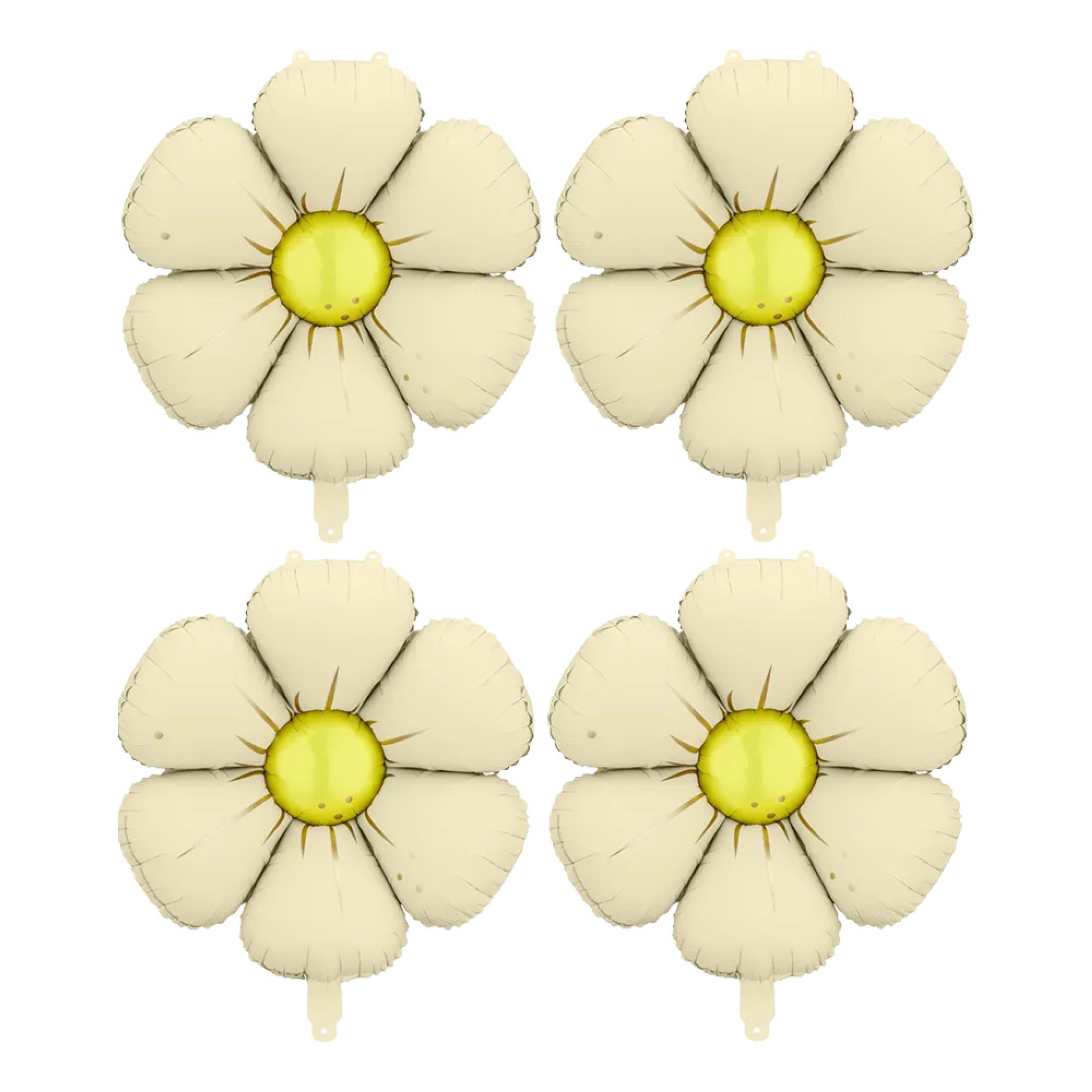 Folieballoner Margueritter Creme til Ballonbue - 4-pak