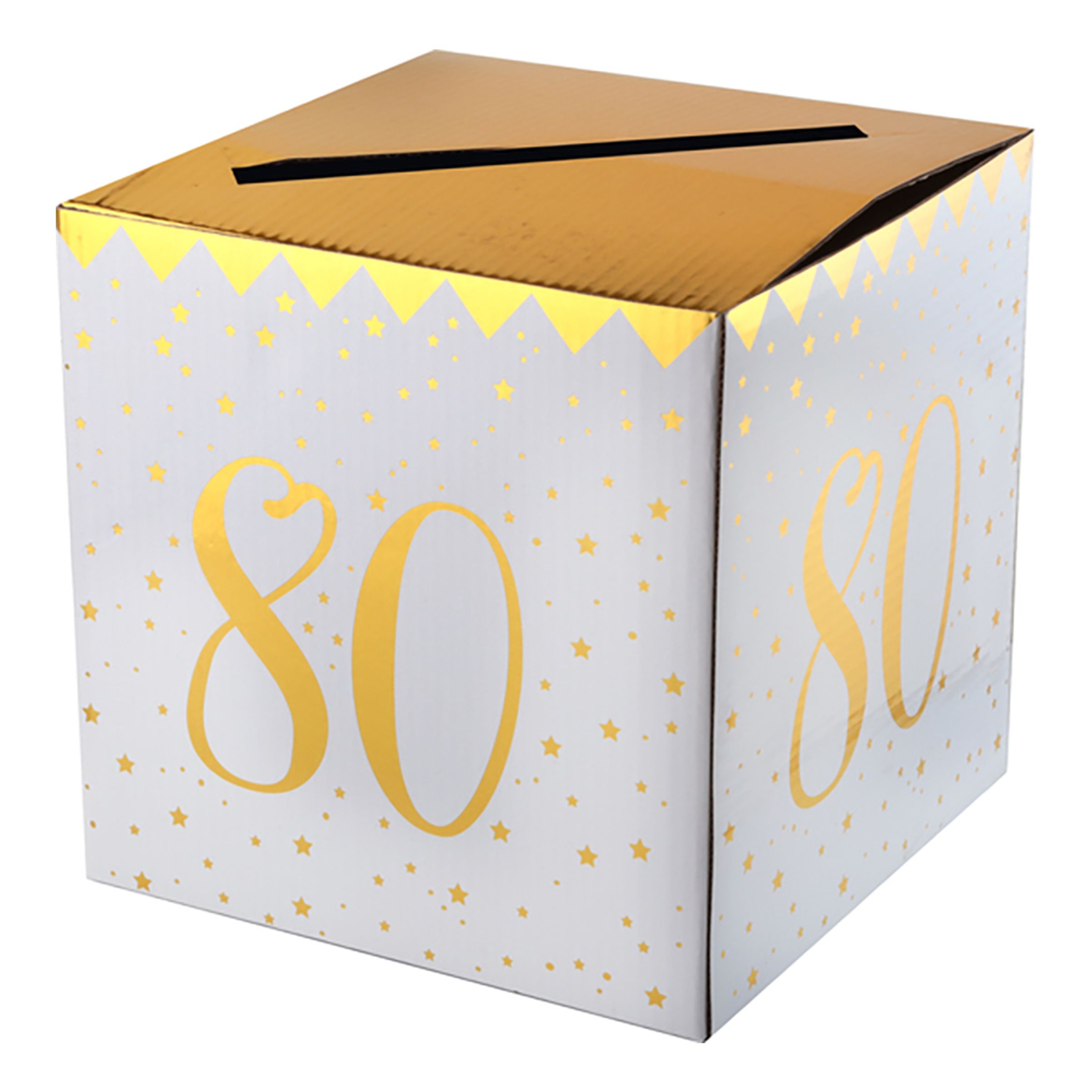 Läs mer om Presentbox Siffra med sedelfack Guld - Siffra 80