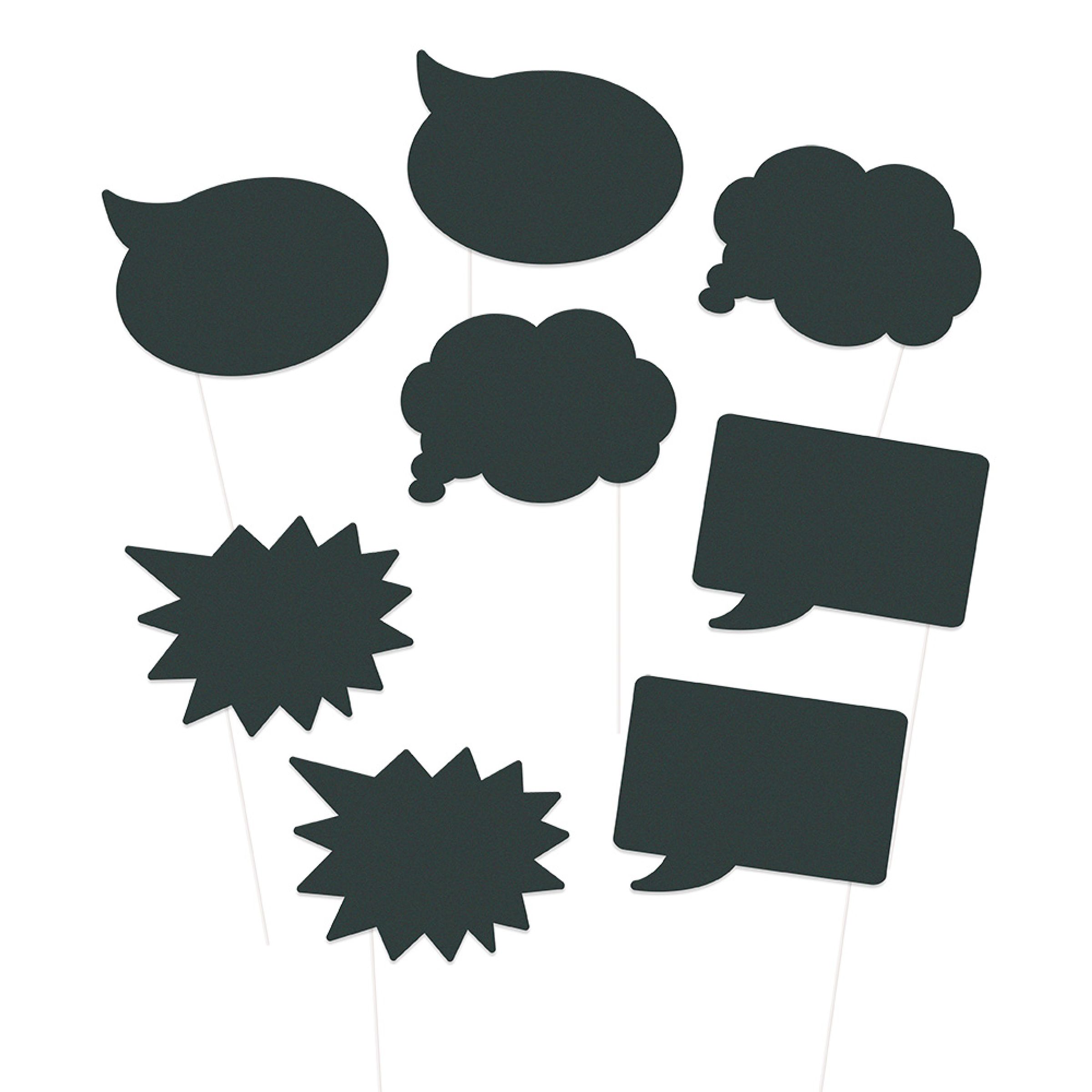Fotoprops Griffeltavlor - 8-pack | Hem - Teman - Evenemang - Möhippa | Pryloteket
