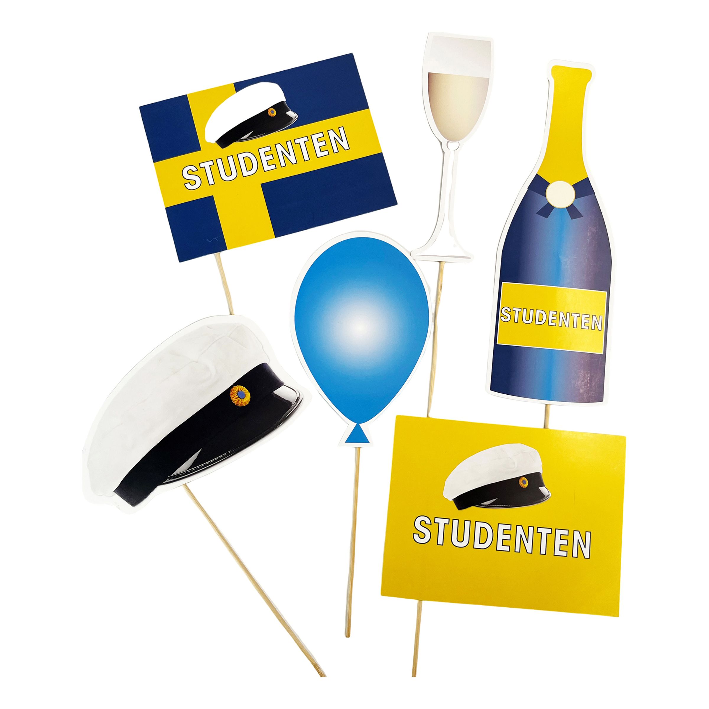 Fotoprops Studenten - 6-pack | Hem - Teman - Högtider - Student | Maskeradspecialisten