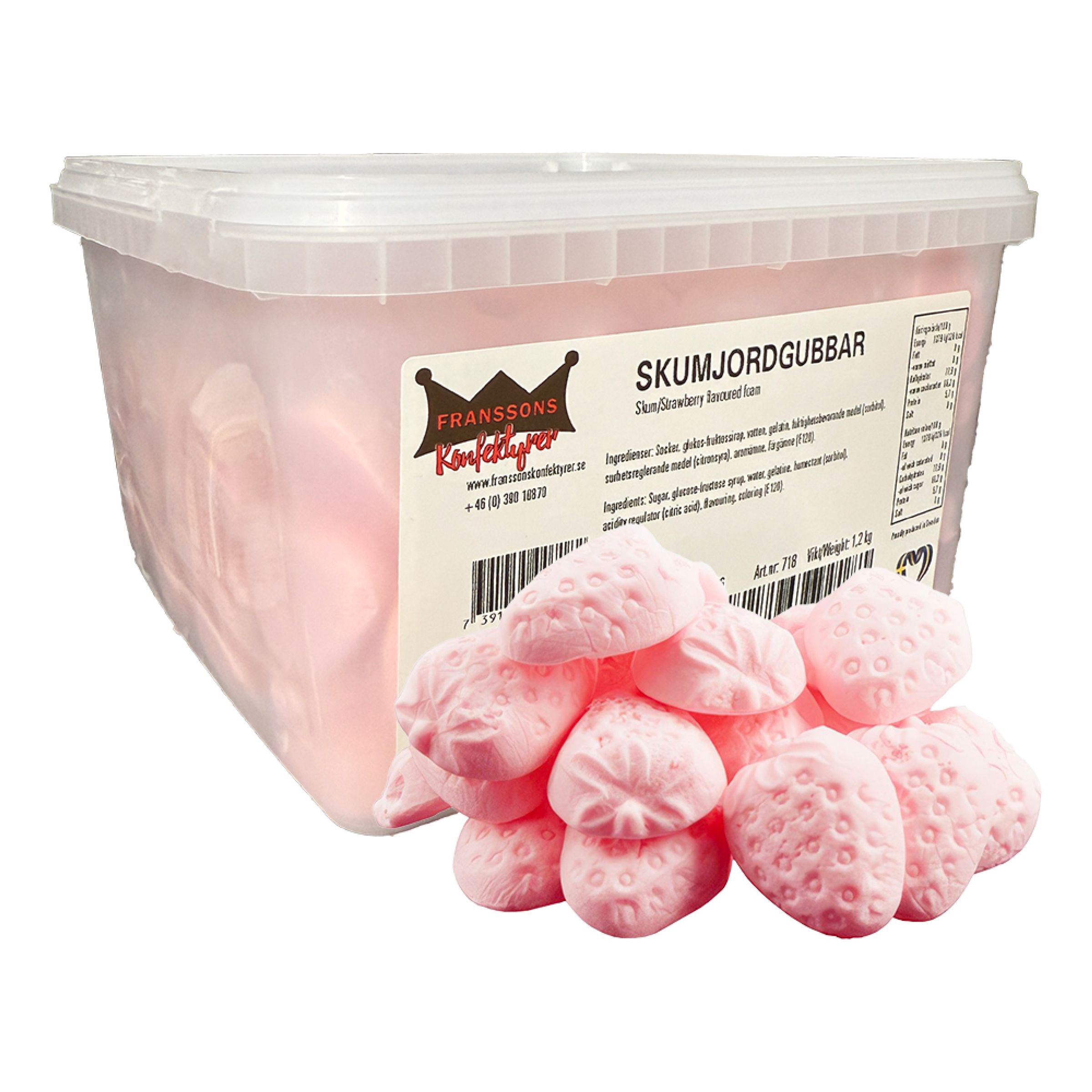 Franssons Skumjordgubbar Storpack - 1,2 kg | Hem - Godis & Läsk - Godis - Skumgodis | Pryloteket