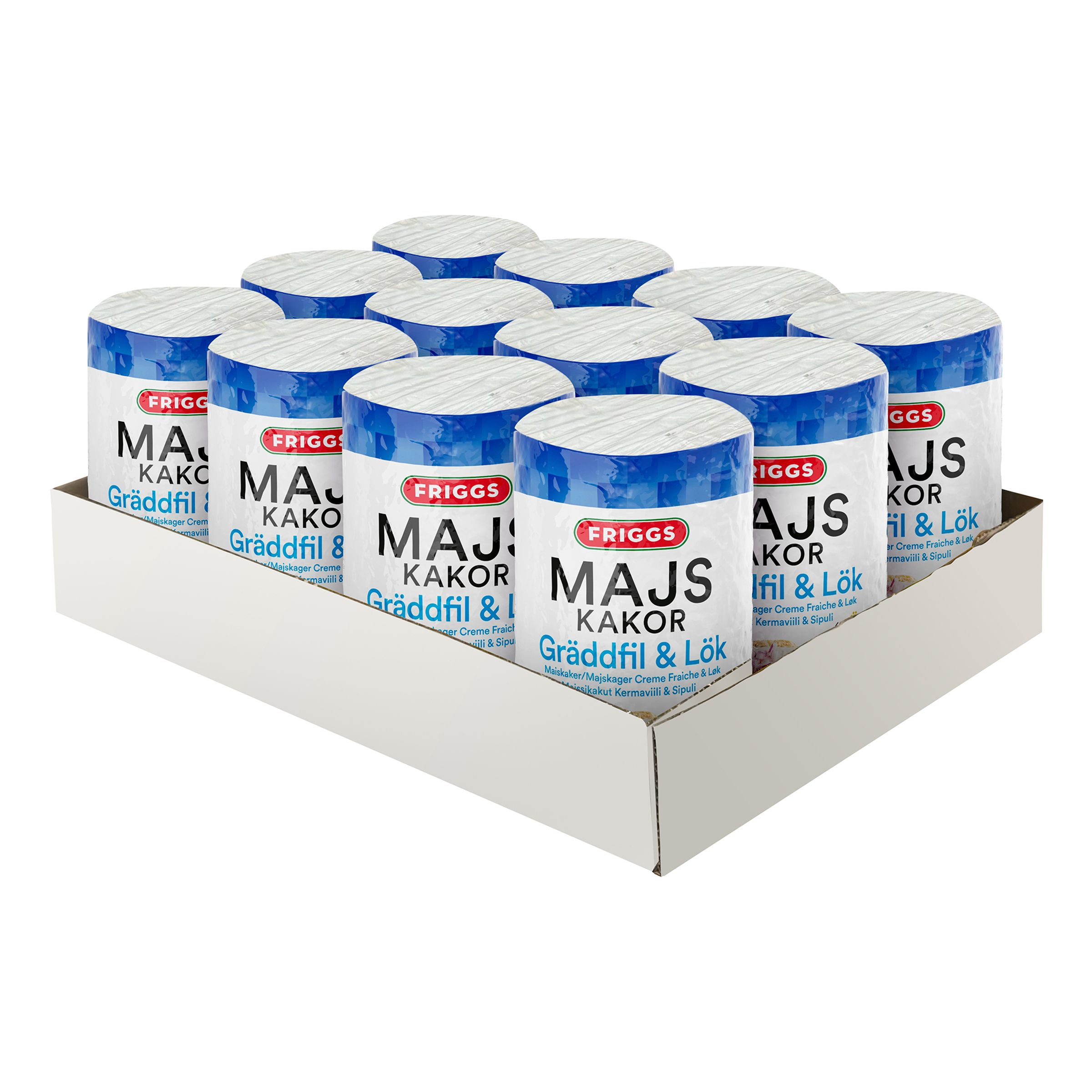 Friggs Majskakor Gräddfil & Lök Storpack - 12 x 125 g | Hem - Godis & Läsk - Skafferi - Mellanmål & Snacks | Maskeradspecialisten
