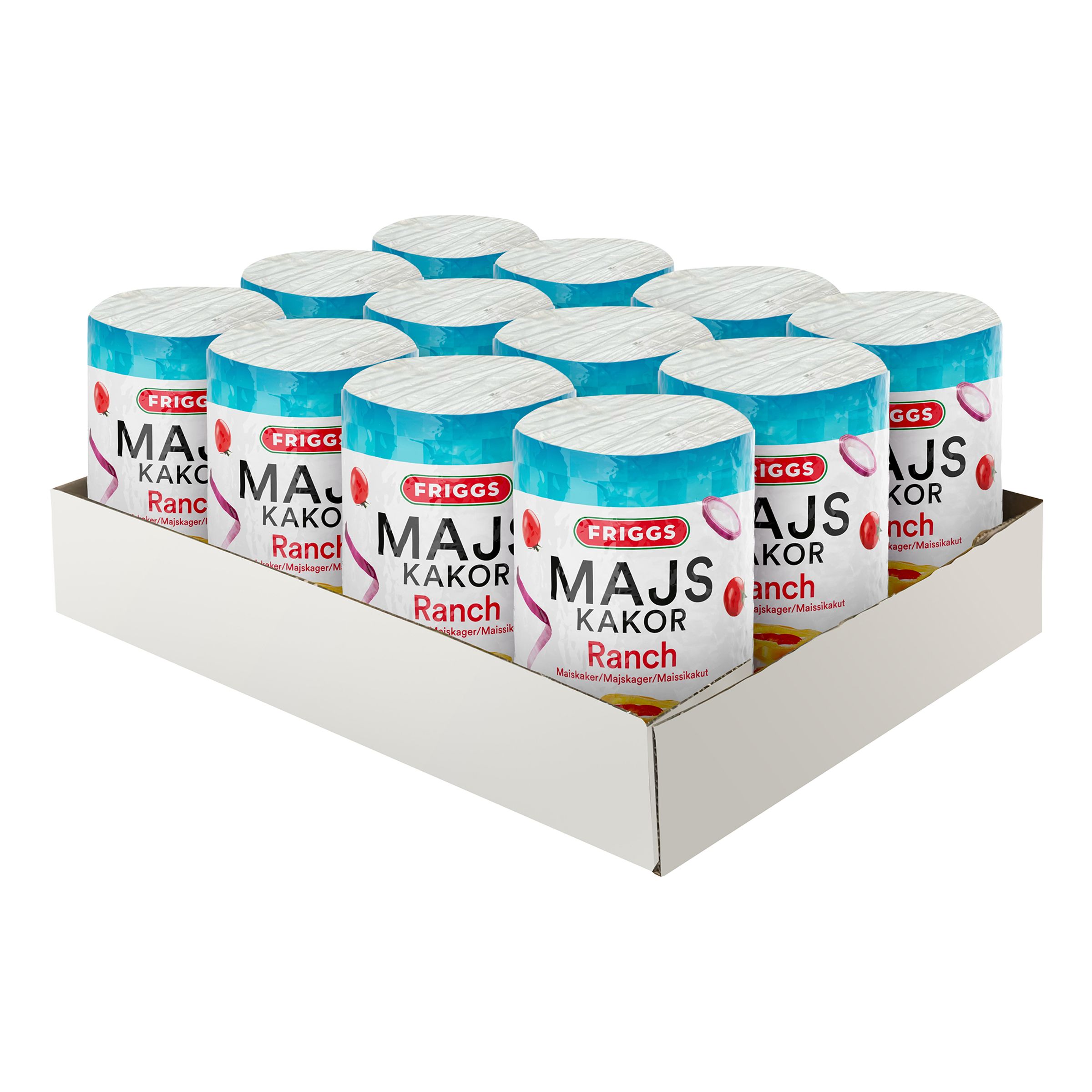 Friggs Majskakor Ranch Storpack - 12 x 125 g | Hem - Godis & Läsk - Skafferi - Mellanmål & Snacks | Maskeradspecialisten