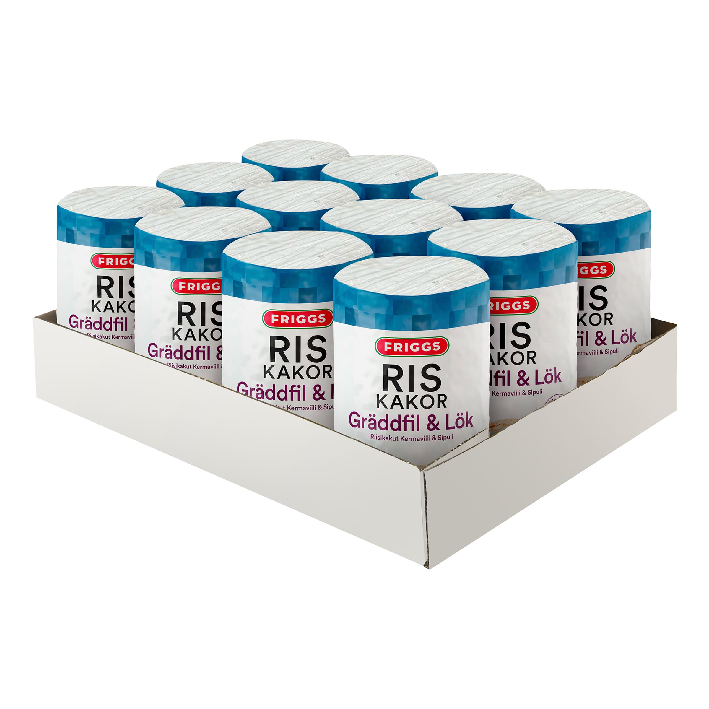 Friggs Riskakor Gräddfil & Lök Storpack - 12 x 125 g | Hem - Godis & Läsk - Skafferi - Mellanmål & Snacks | Maskeradspecialisten